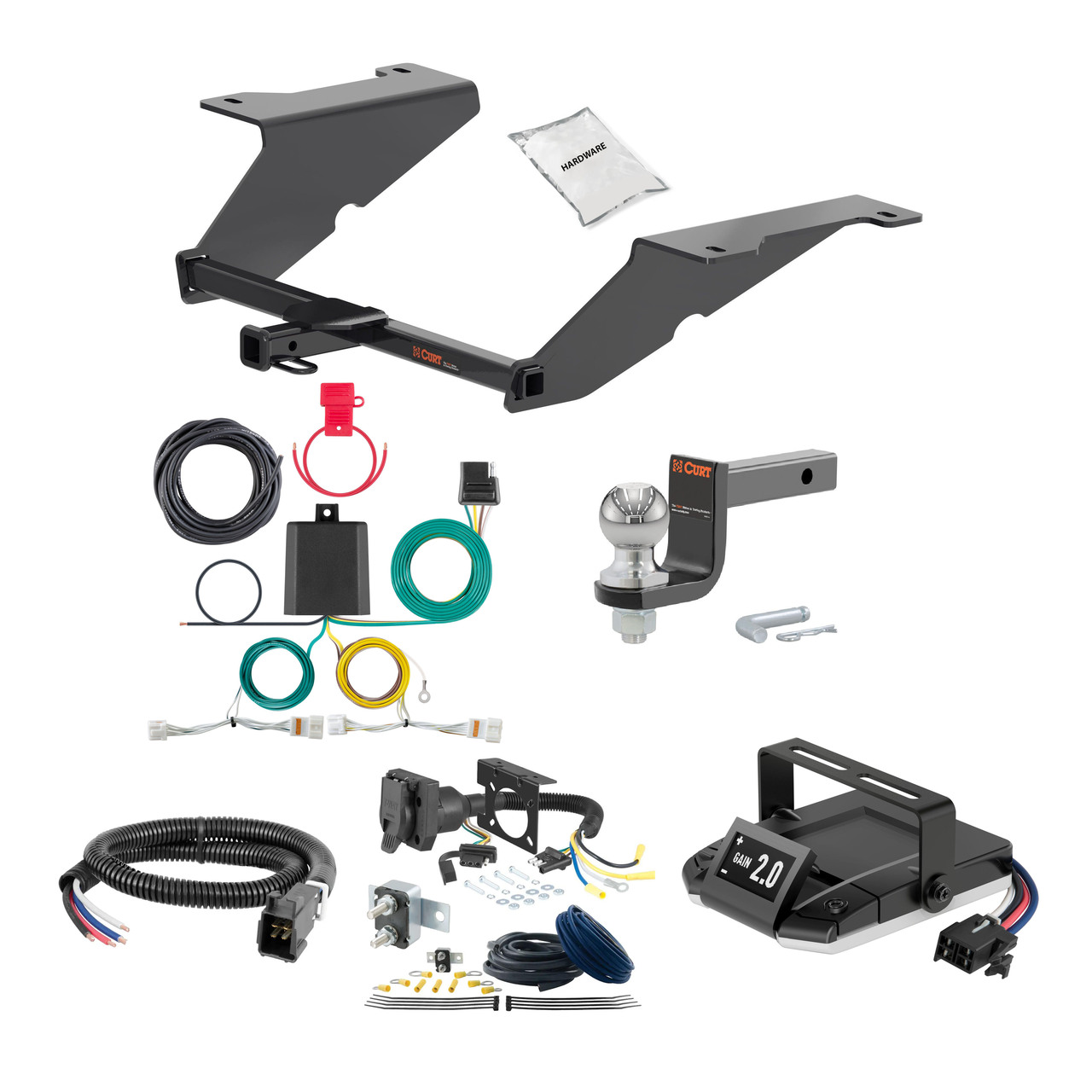 20-24 Hyundai Sonata Excluding N Line 1.25 CURT Trailer Hitch + Assure Proportional Brake Controller Kit HBCW1446 thumbnail 0