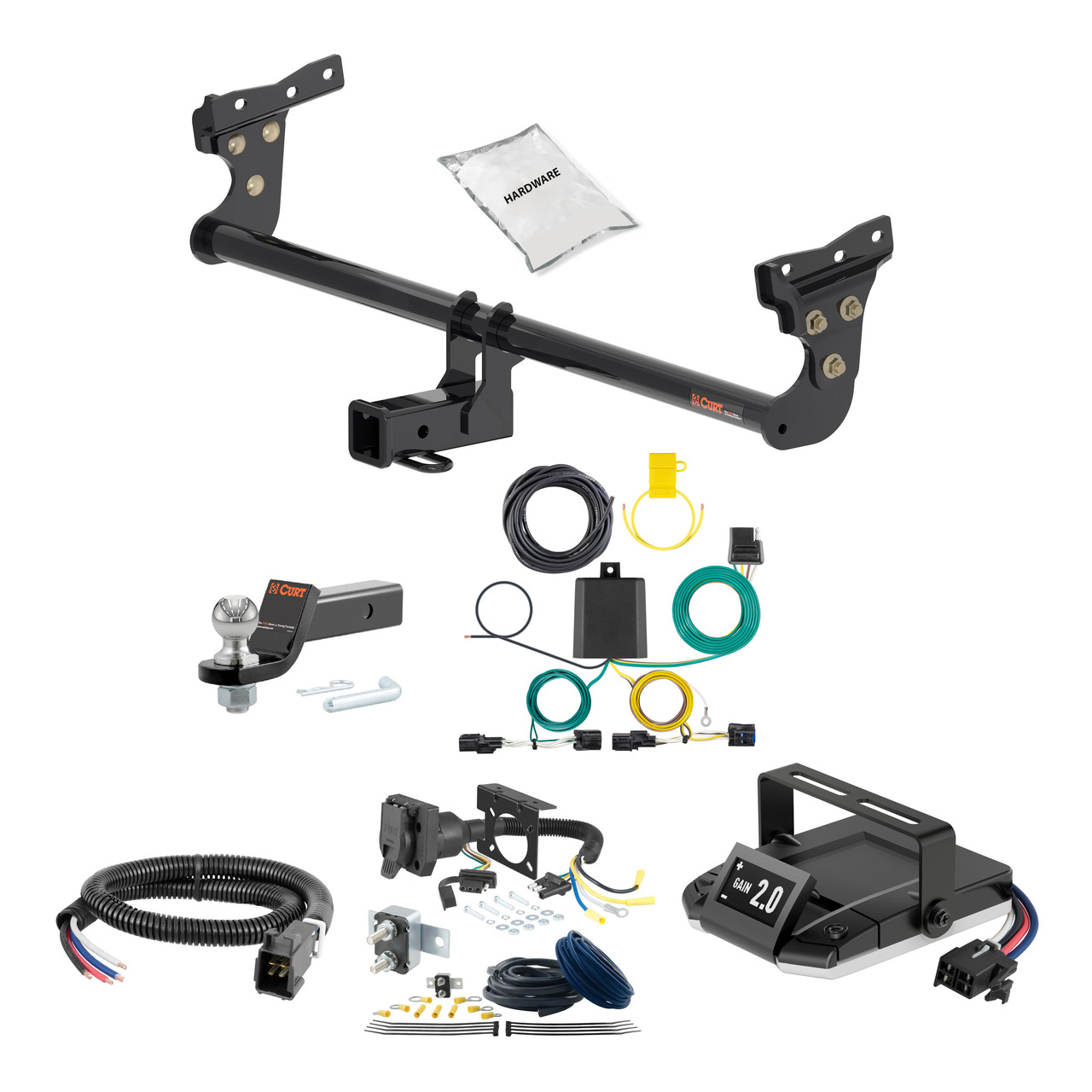 17-22 Hyundai Ioniq Excluding Electric or Plug-In 1.25 CURT Trailer Hitch + Assure Proportional Brake Controller Kit HBCW1423 thumbnail 0