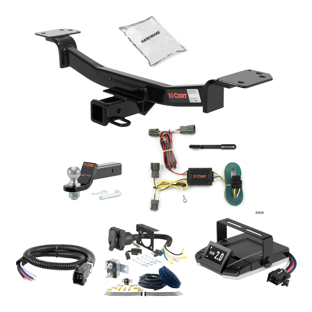 05-09 Hyundai Tucson 1.25 CURT Trailer Hitch + Assure Proportional Brake Controller Kit HBCW1461 thumbnail 0