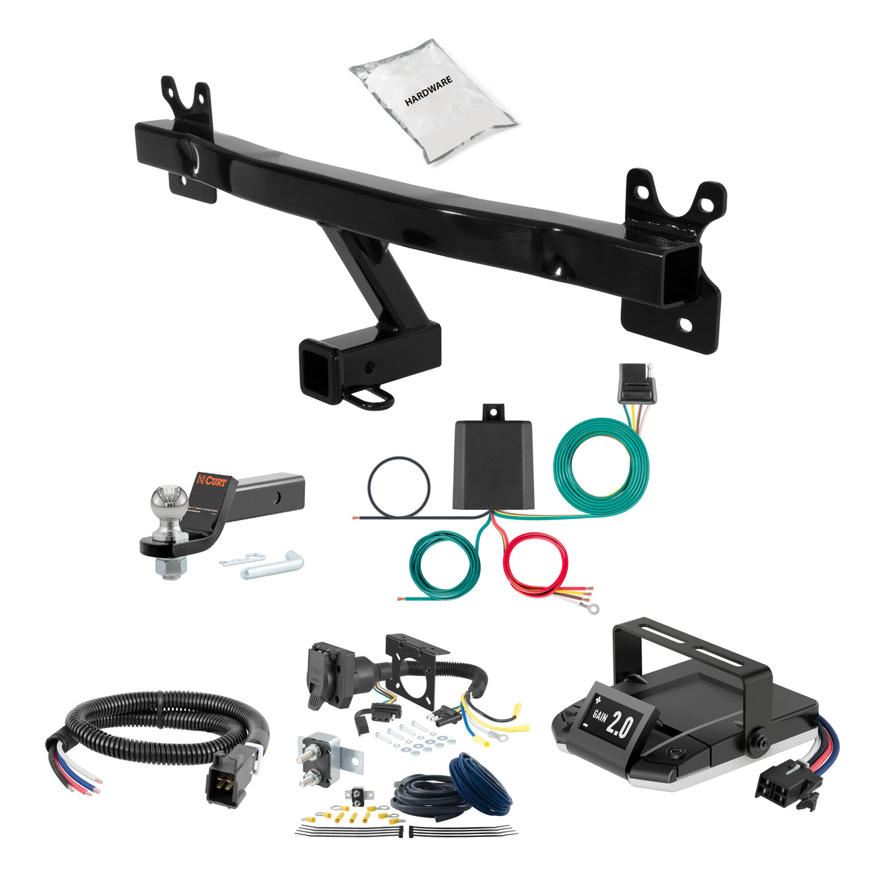 08-10 Volvo V70  1.25 CURT Trailer Hitch + Assure Proportional Brake Controller Kit HBCW2553 thumbnail 0