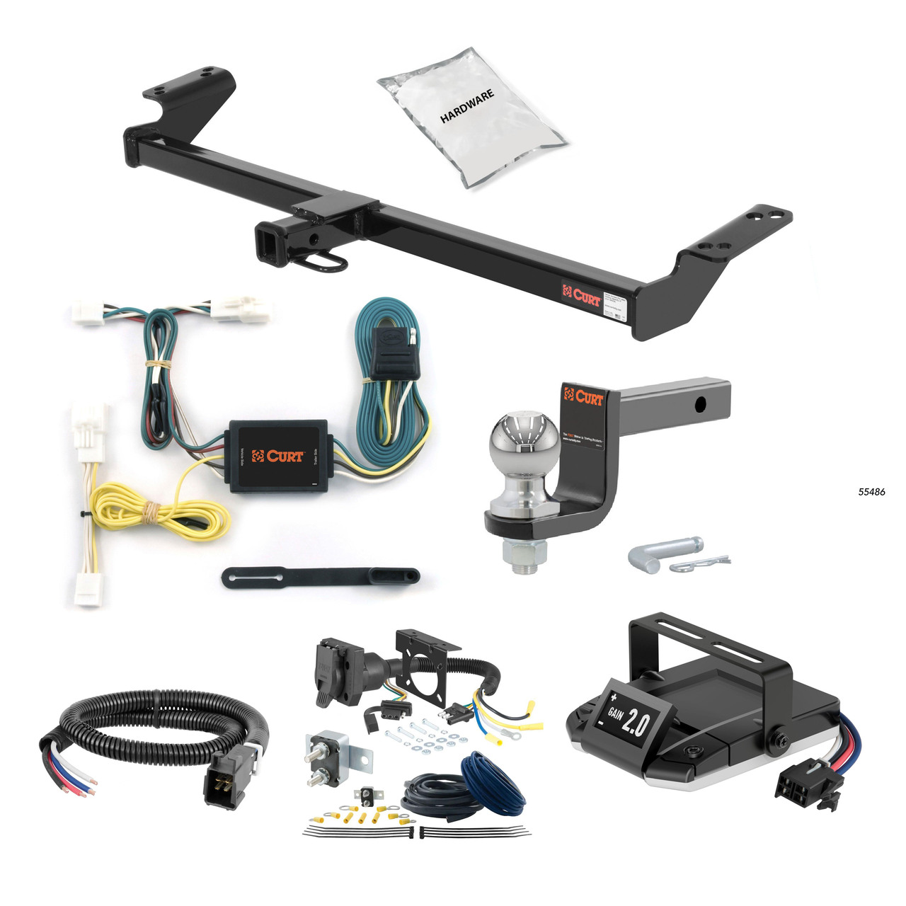 06-18 Toyota RAV4 2 CURT Trailer Hitch + Assure Proportional Brake Controller Kit HBCW2426 thumbnail 0