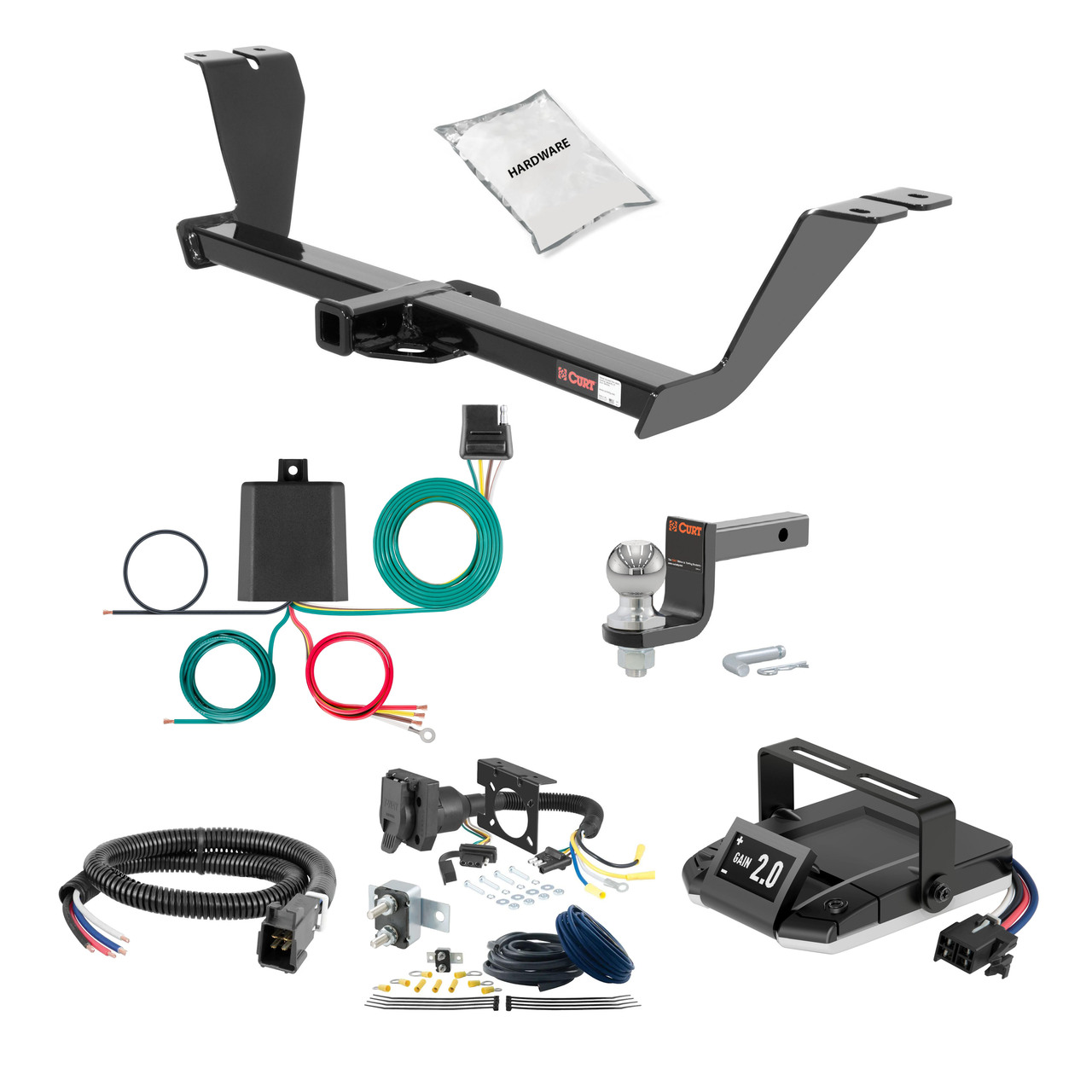 21-24 KIA K5 1.25 CURT Trailer Hitch + Assure Proportional Brake Controller Kit HBCW1595 thumbnail 0