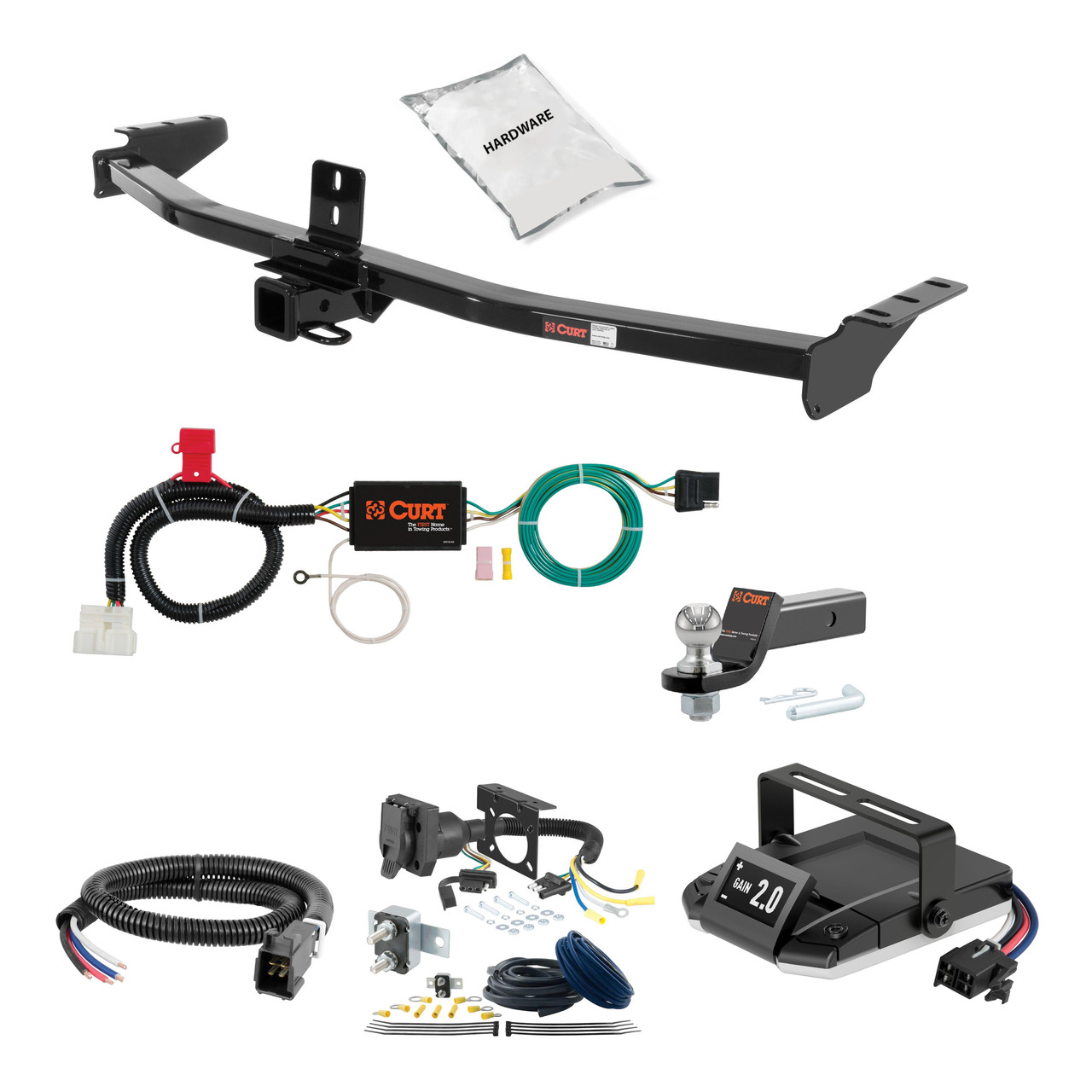 16-22 HONDA Pilot 2 CURT Trailer Hitch + Assure Proportional Brake Controller Kit HBCW1381 thumbnail 0