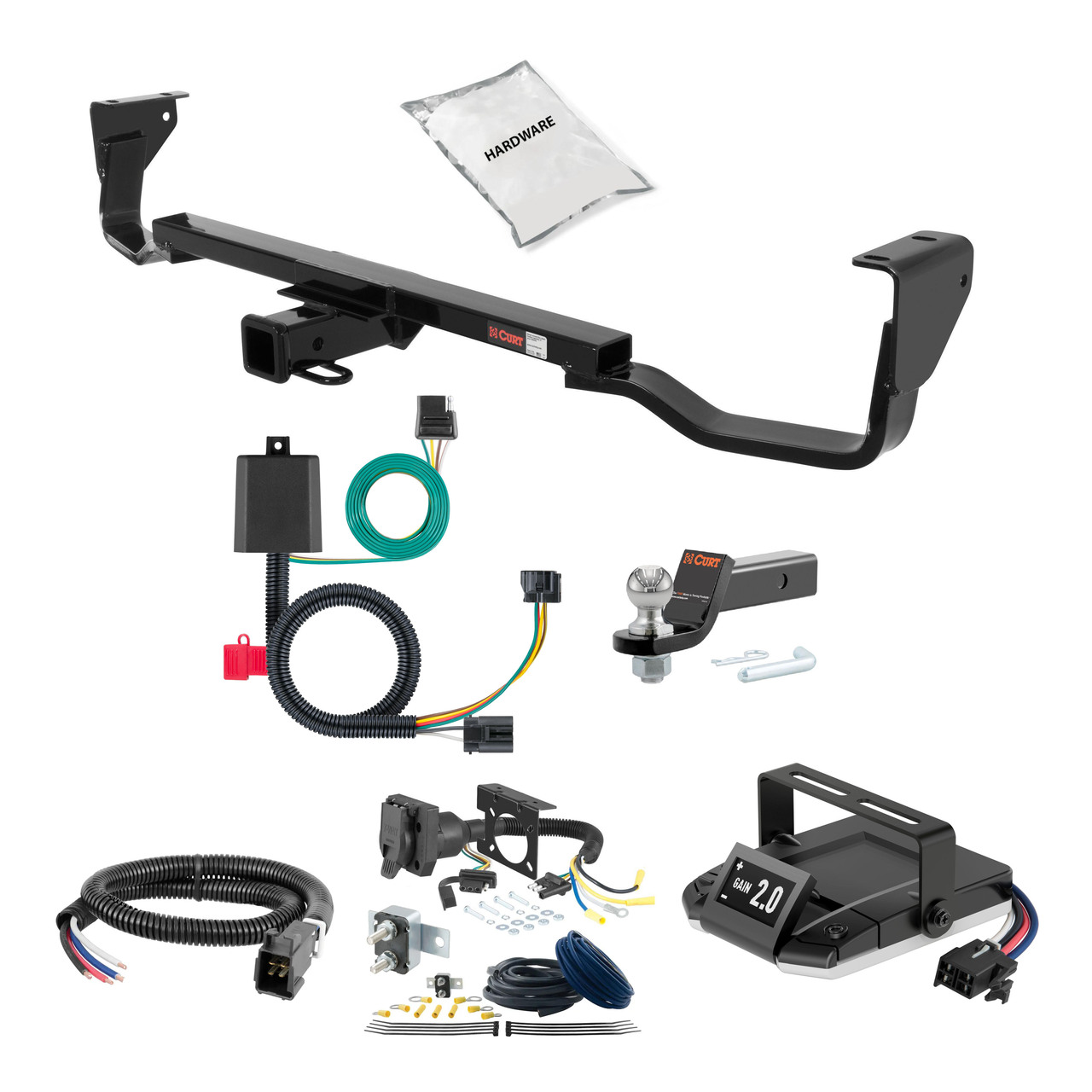 20-24 Hyundai Venue 1.25 CURT Trailer Hitch + Assure Proportional Brake Controller Kit HBCW1465 thumbnail 0