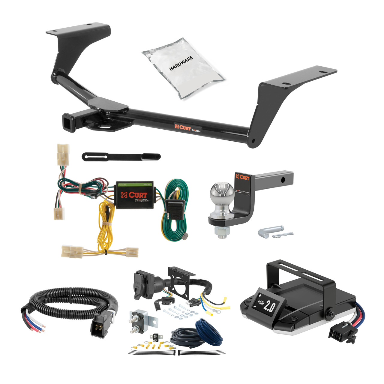 13-18 Toyota RAV4 2 CURT Trailer Hitch + Assure Proportional Brake Controller Kit HBCW2424 thumbnail 0