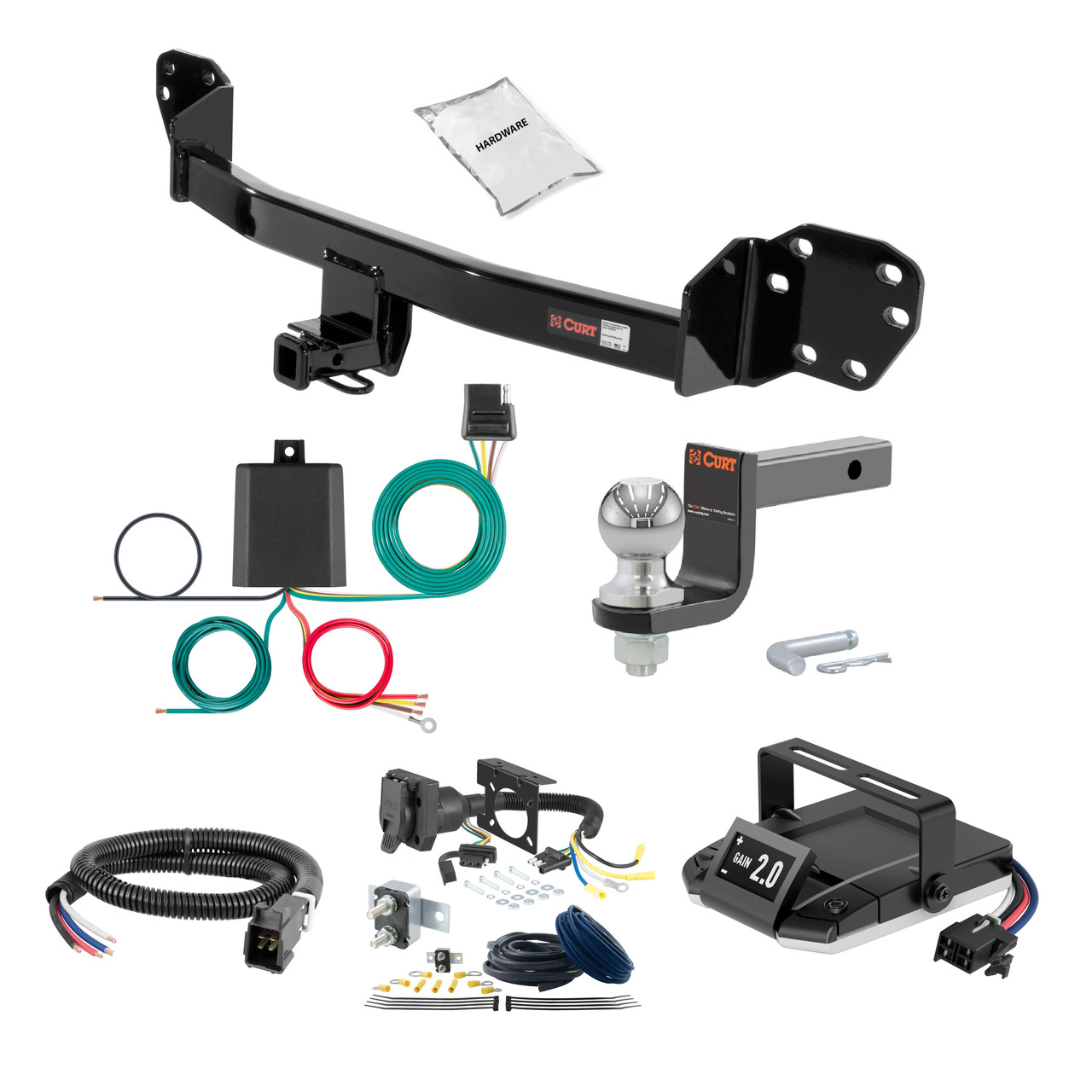 11-13 Infiniti M37 'X' models only 1.25 CURT Trailer Hitch + Assure Proportional Brake Controller Kit HBCW1482 thumbnail 0