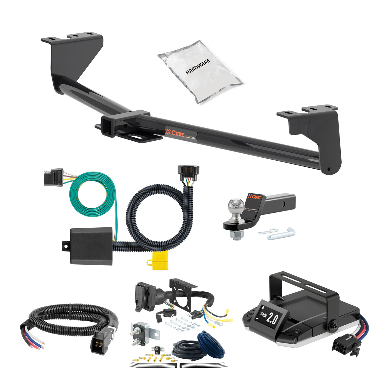 14-20 KIA Cadenza 1.25 CURT Trailer Hitch + Assure Proportional Brake Controller Kit HBCW1584 thumbnail 0