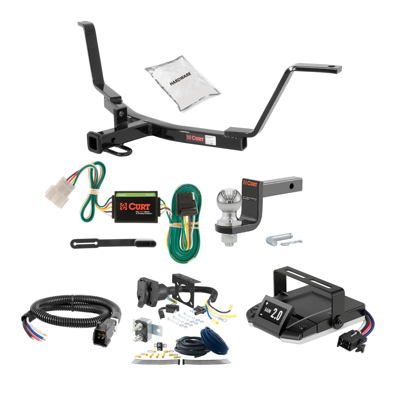 17-20 HONDA CR-V Excluding hybrid with kick sensor 1.25 CURT Trailer Hitch + Assure Proportional Brake Controller Kit HBCW1351 thumbnail 0