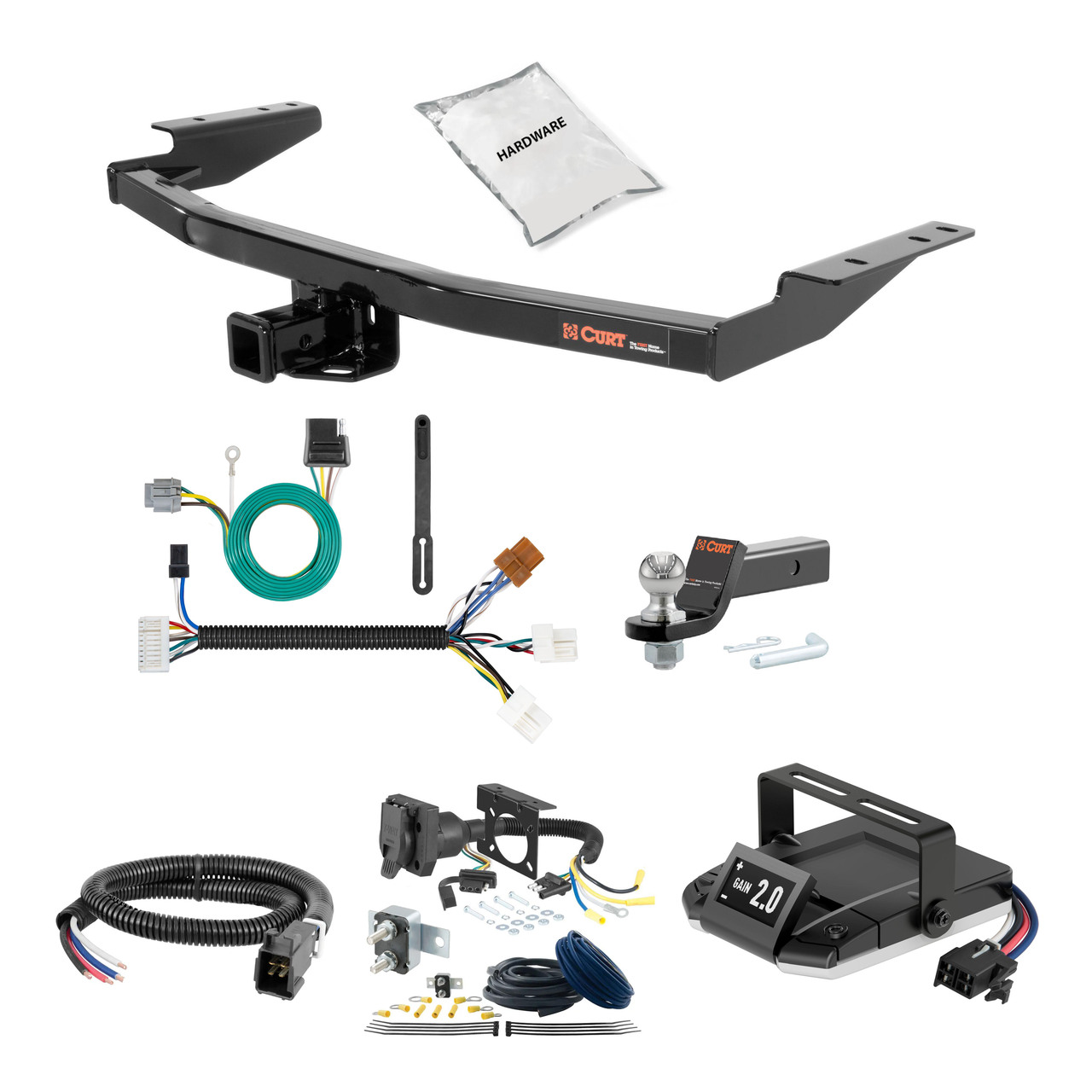 14-20 Infiniti QX60 2 CURT Trailer Hitch + Assure Proportional Brake Controller Kit HBCW1496 thumbnail 0