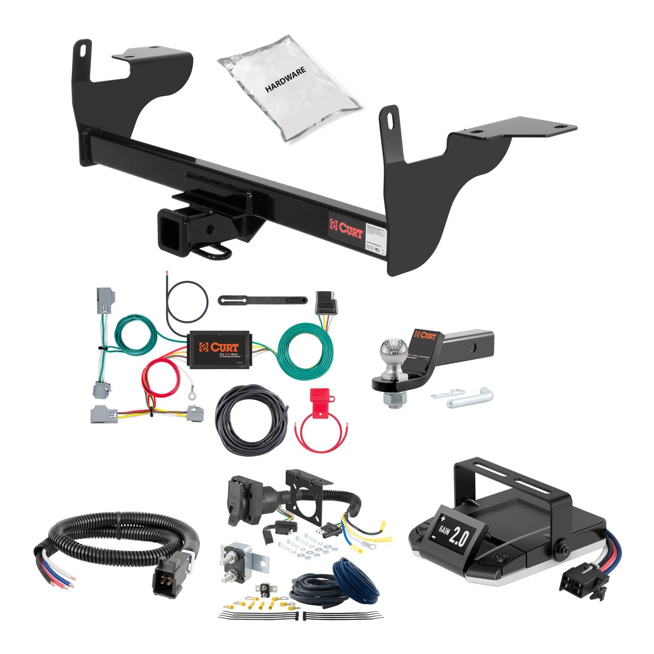 18-20 Volvo XC60 2 CURT Trailer Hitch + Assure Proportional Brake Controller Kit HBCW2558 thumbnail 0
