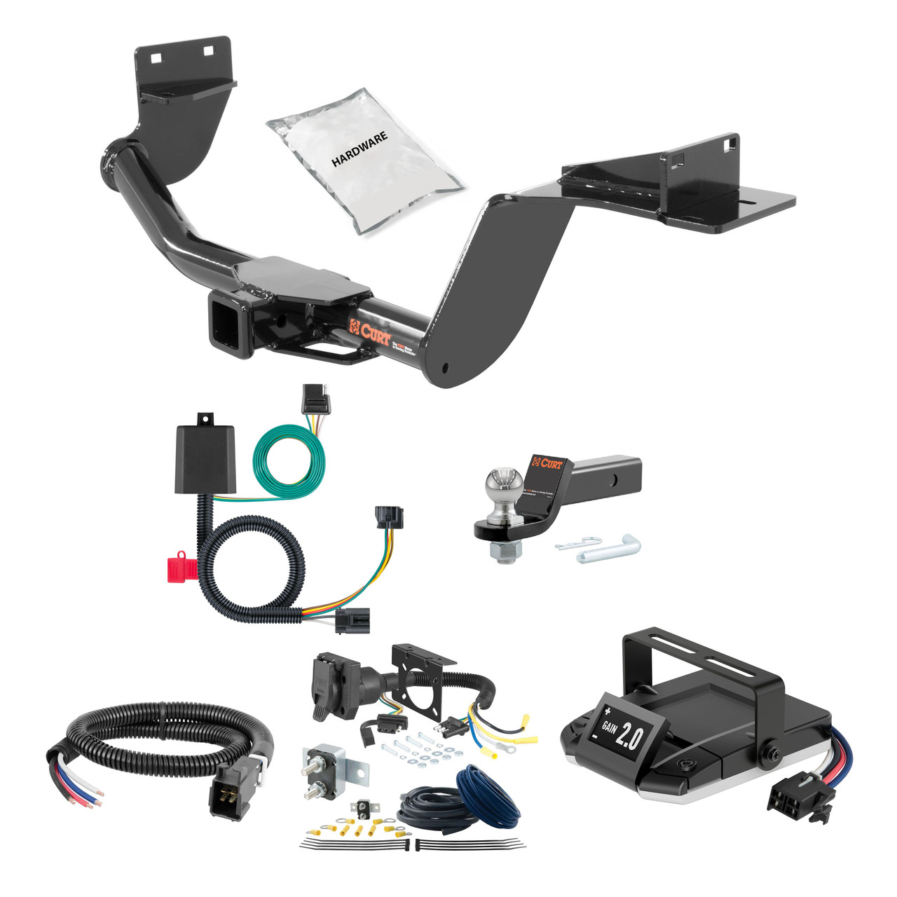 21-23 Hyundai Santa Fe 2 CURT Trailer Hitch + Assure Proportional Brake Controller Kit HBCW1437 thumbnail 0