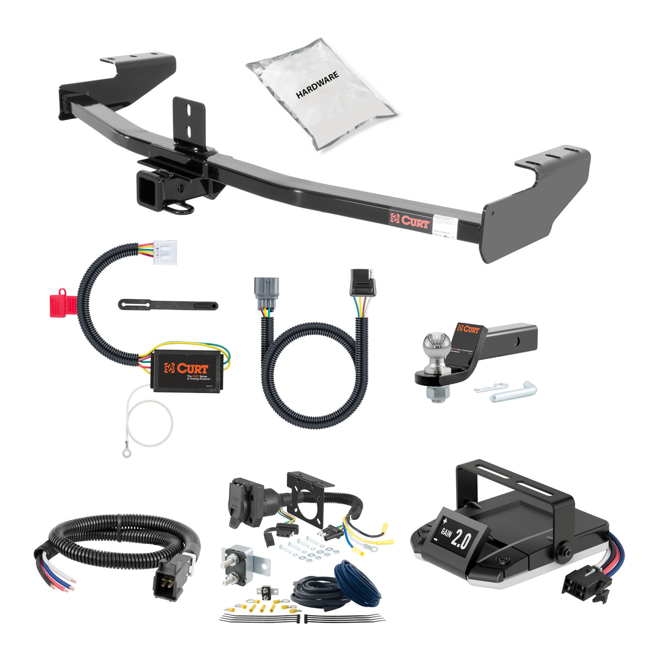 85-87 HONDA Prelude Si only FLAT CURT Trailer Hitch + Assure Proportional Brake Controller Kit HBCW1388 thumbnail 0
