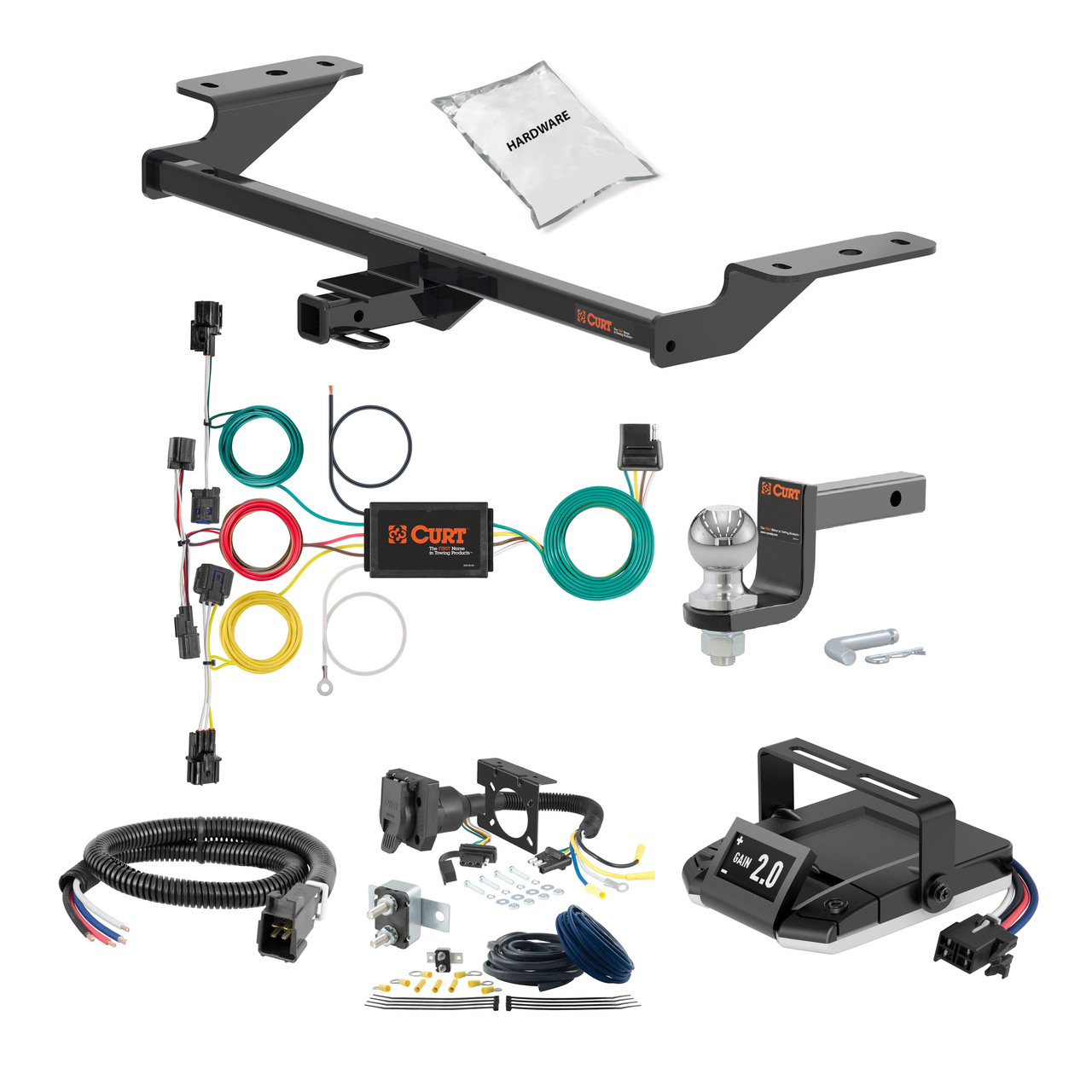 24-24 KIA EV9 2 CURT Trailer Hitch + Assure Proportional Brake Controller Kit HBCW1588 thumbnail 0