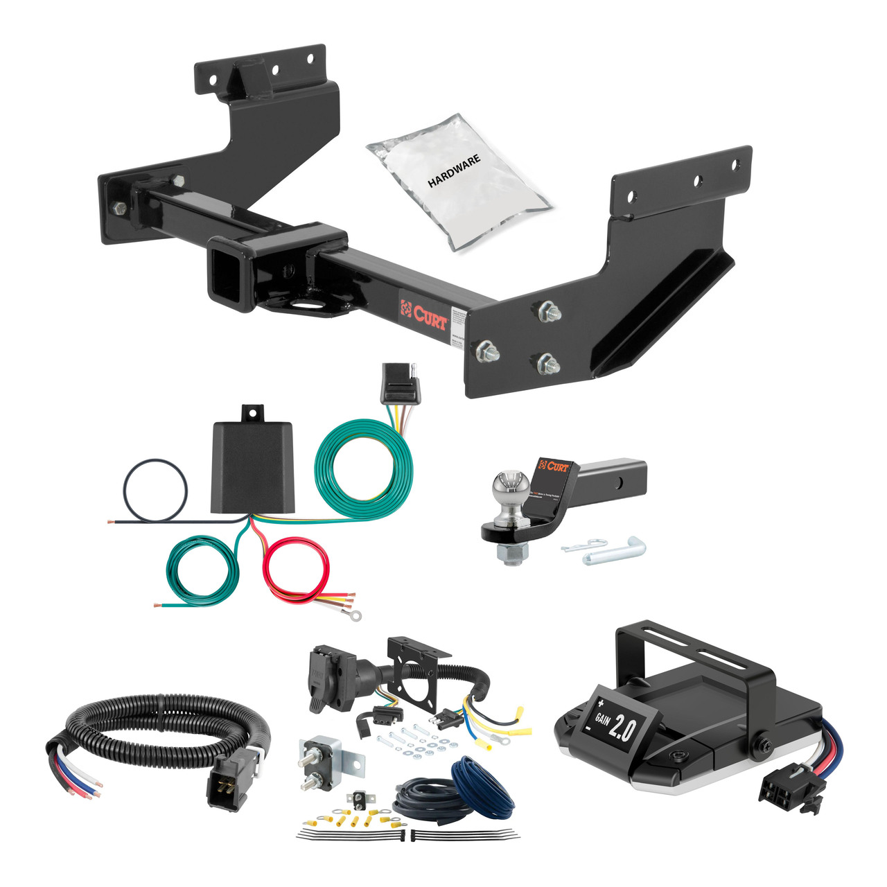 93-94 Volkswagen Transporter 1.25 CURT Trailer Hitch + Assure Proportional Brake Controller Kit HBCW2524 thumbnail 0