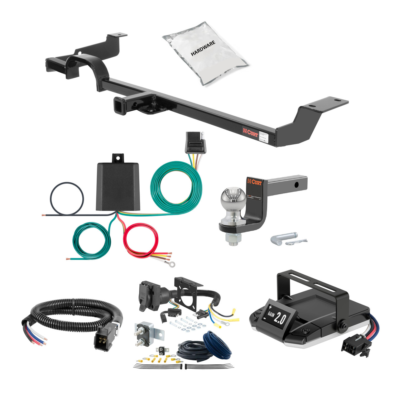 11-13 Infiniti M56 'X' models only 1.25 CURT Trailer Hitch + Assure Proportional Brake Controller Kit HBCW1483 thumbnail 0