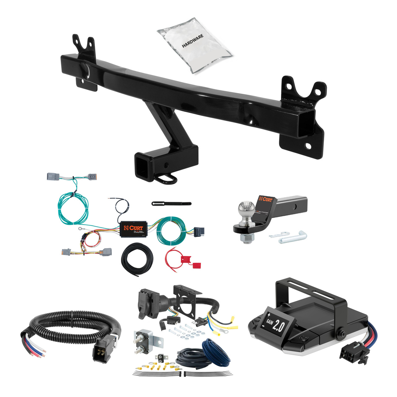 15-18 Volvo V60  1.25 CURT Trailer Hitch + Assure Proportional Brake Controller Kit HBCW2549 thumbnail 0
