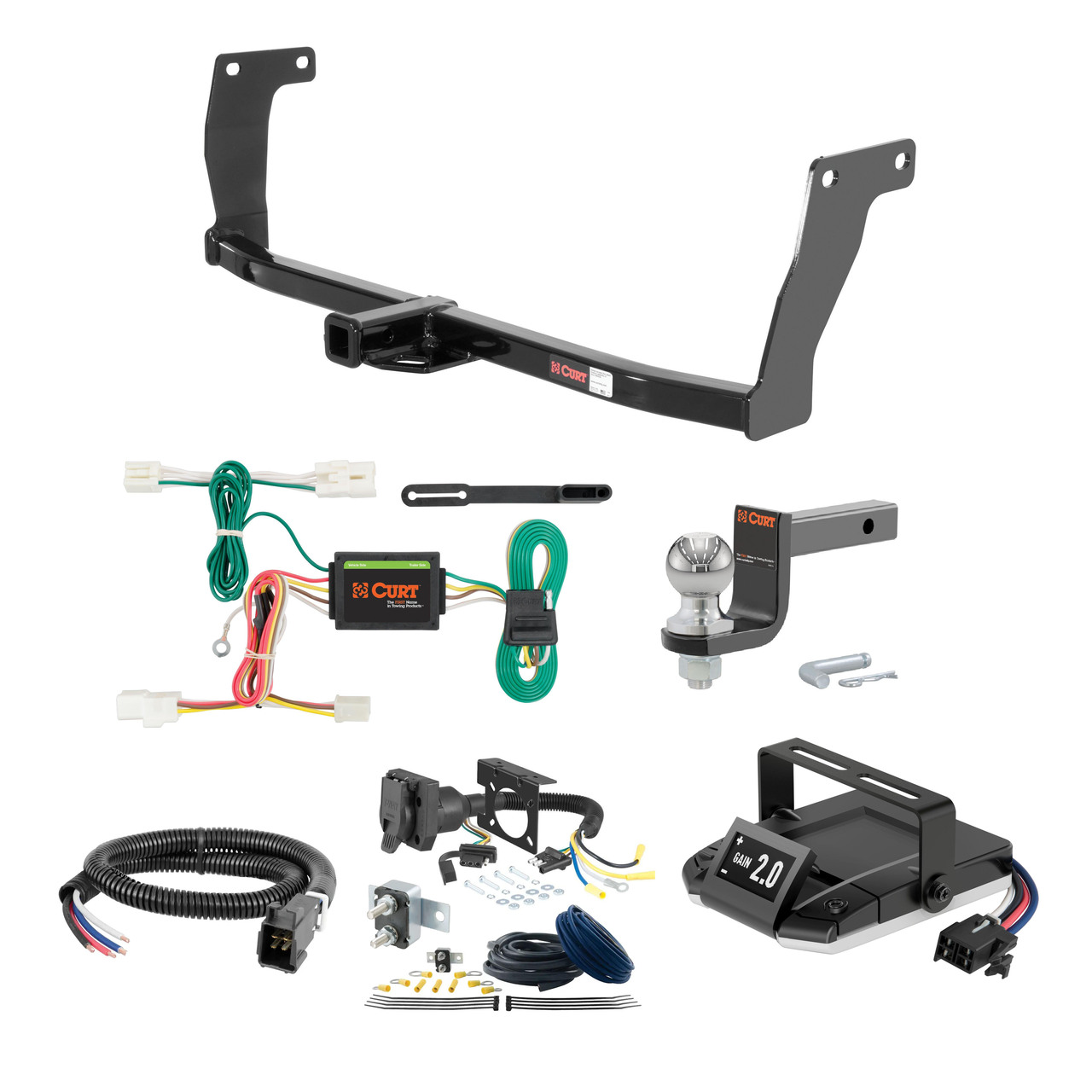11-14 Hyundai Sonata 1.25 CURT Trailer Hitch + Assure Proportional Brake Controller Kit HBCW1449 thumbnail 0