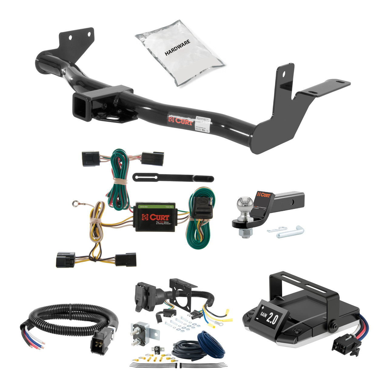 91-97 ISUZU Rodeo 2 CURT Trailer Hitch + Assure Proportional Brake Controller Kit HBCW1519 thumbnail 0