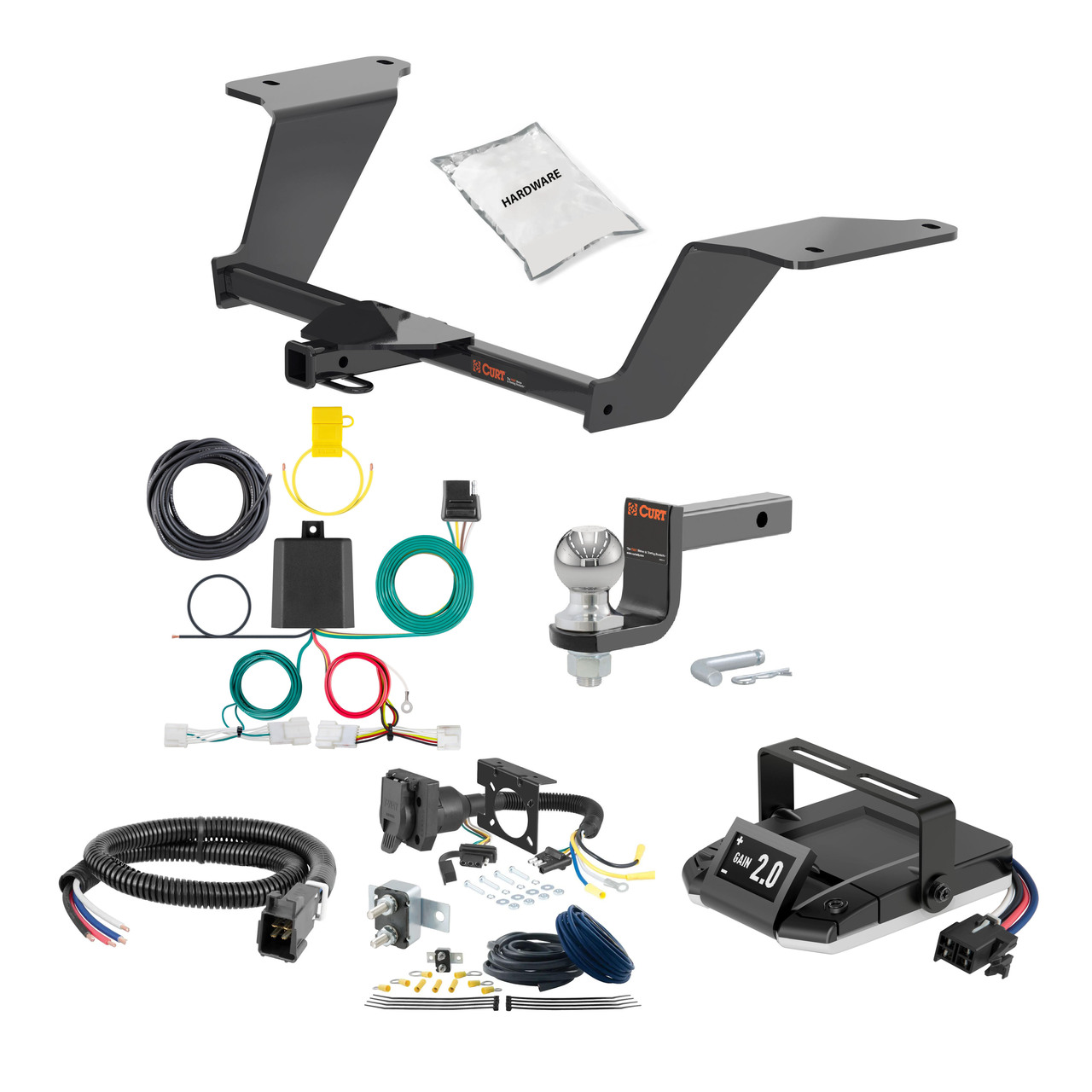 14-18 KIA Forte5 1.25 CURT Trailer Hitch + Assure Proportional Brake Controller Kit HBCW1594 thumbnail 0