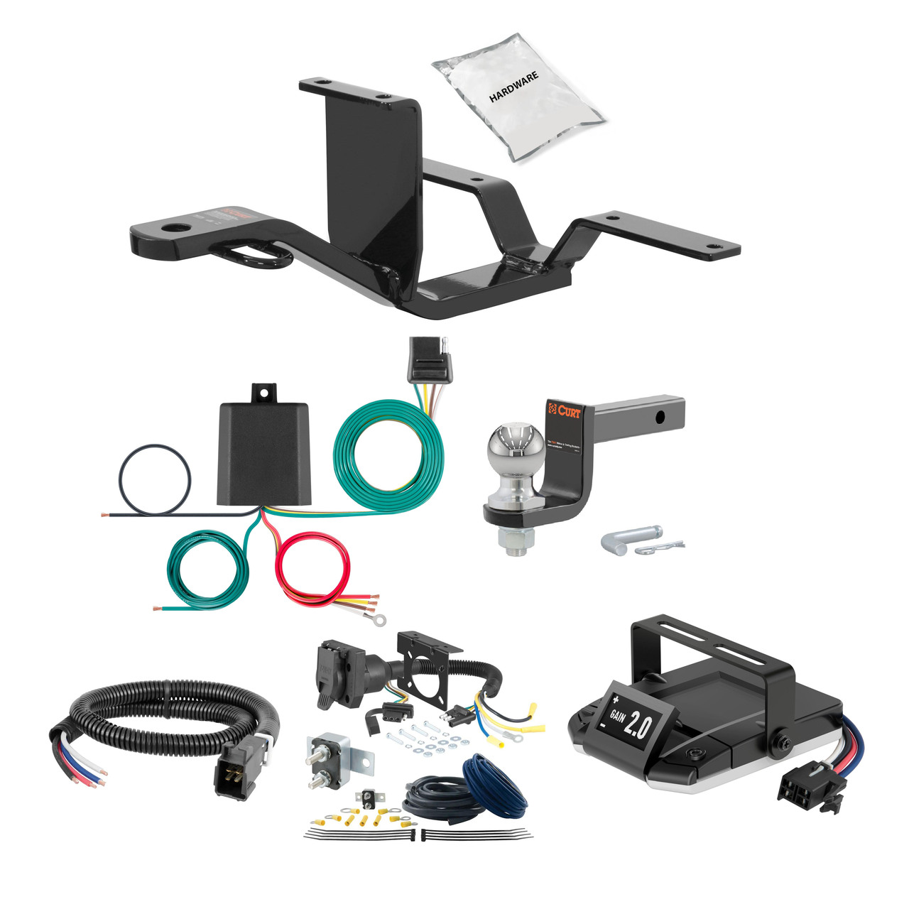 03-03 HONDA Pilot 1.25 CURT Trailer Hitch + Assure Proportional Brake Controller Kit HBCW1387 thumbnail 0