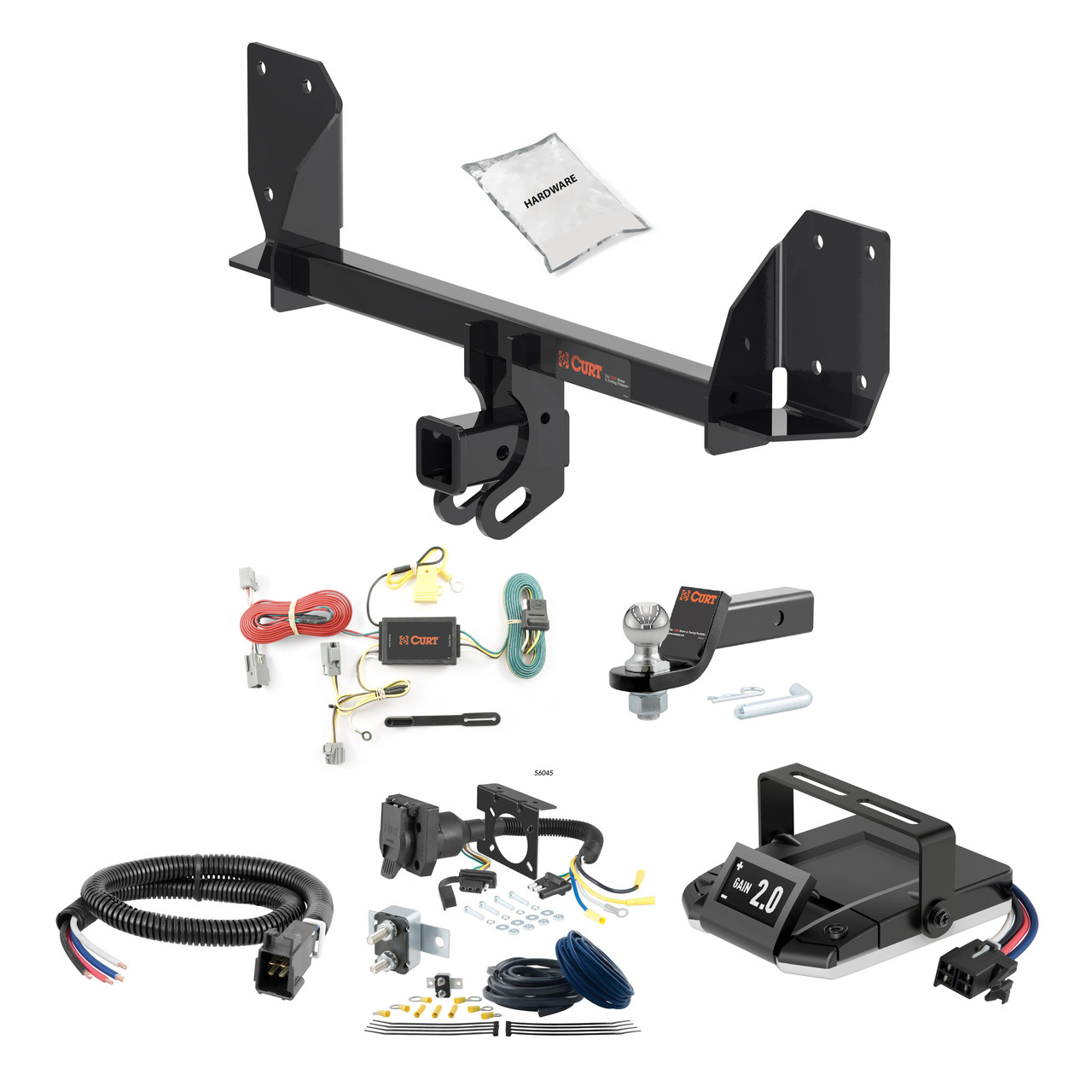 16-20 Volvo XC90 2 CURT Trailer Hitch + Assure Proportional Brake Controller Kit HBCW2564 thumbnail 0