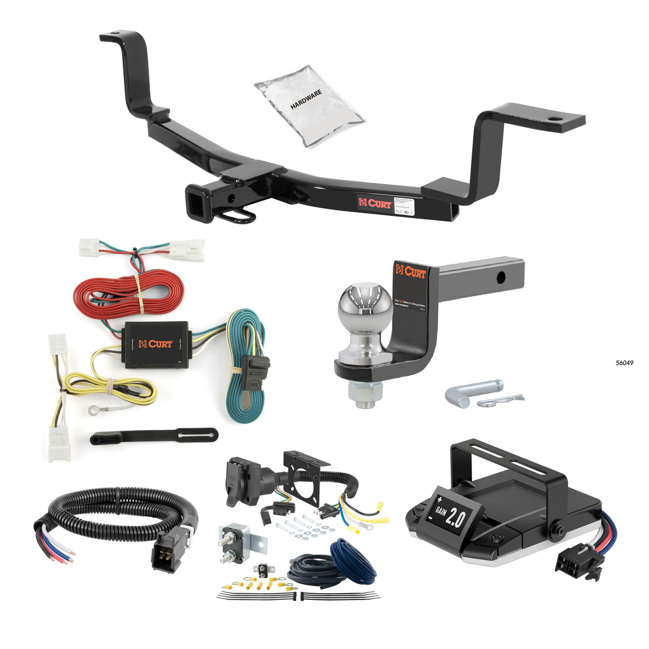 09-12 Hyundai Elantra Hatchback 1.25 CURT Trailer Hitch + Assure Proportional Brake Controller Kit HBCW1402 thumbnail 0