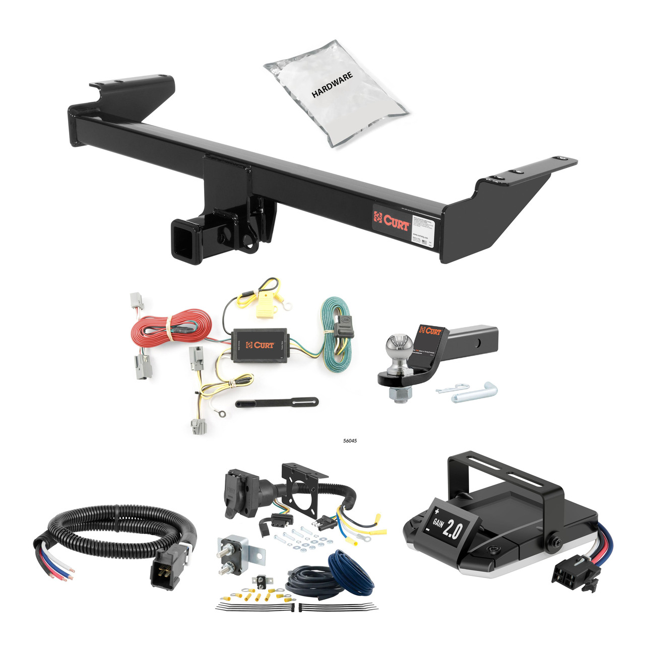 18-20 Volvo XC90 2 CURT Trailer Hitch + Assure Proportional Brake Controller Kit HBCW2565 thumbnail 0