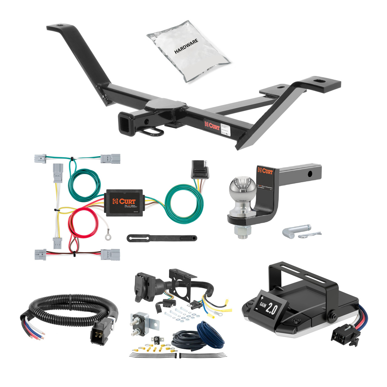 15-20 HONDA Fit 1.25 CURT Trailer Hitch + Assure Proportional Brake Controller Kit HBCW1364 thumbnail 0