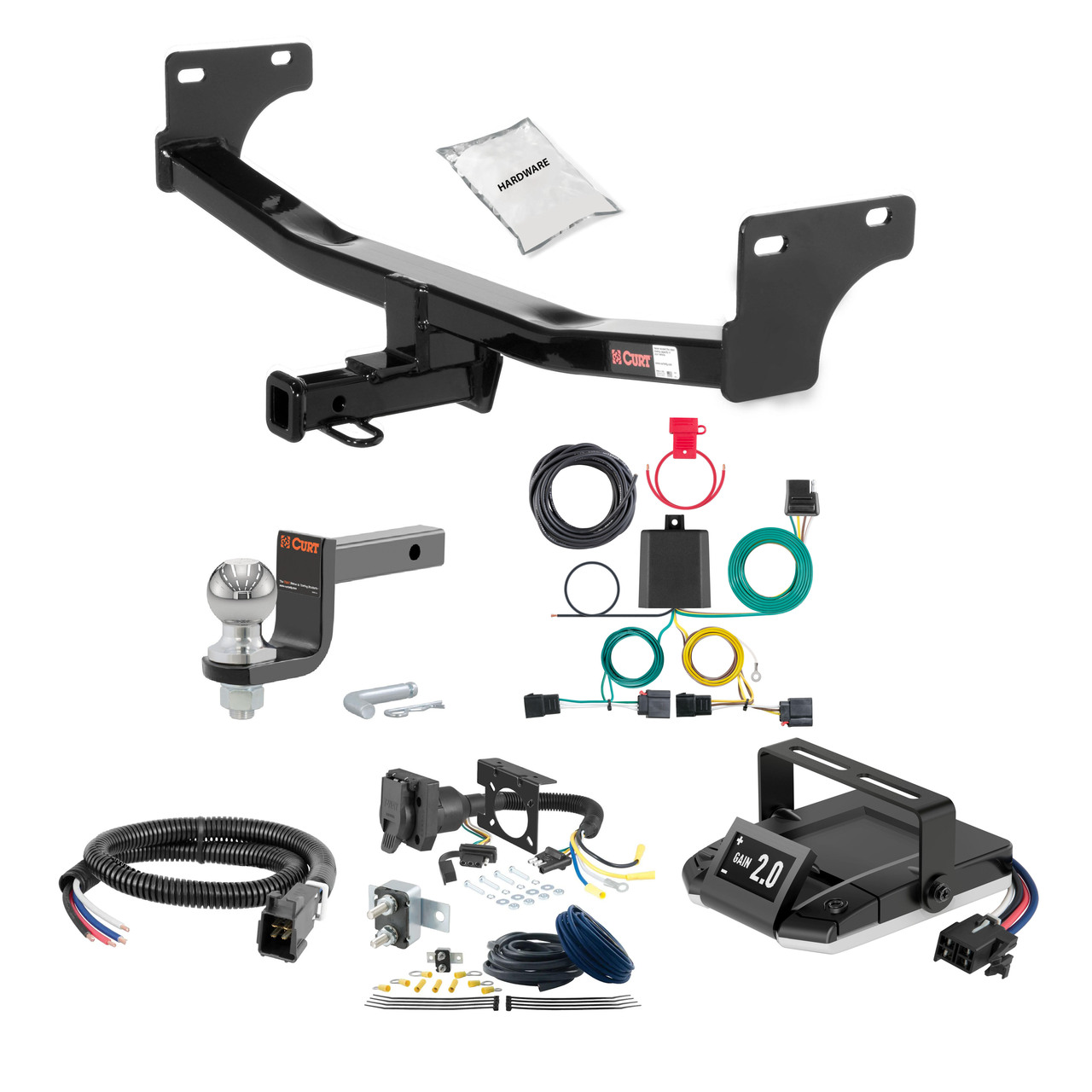 02-07 JEEP Liberty 2 CURT Trailer Hitch + Assure Proportional Brake Controller Kit HBCW1566 thumbnail 0