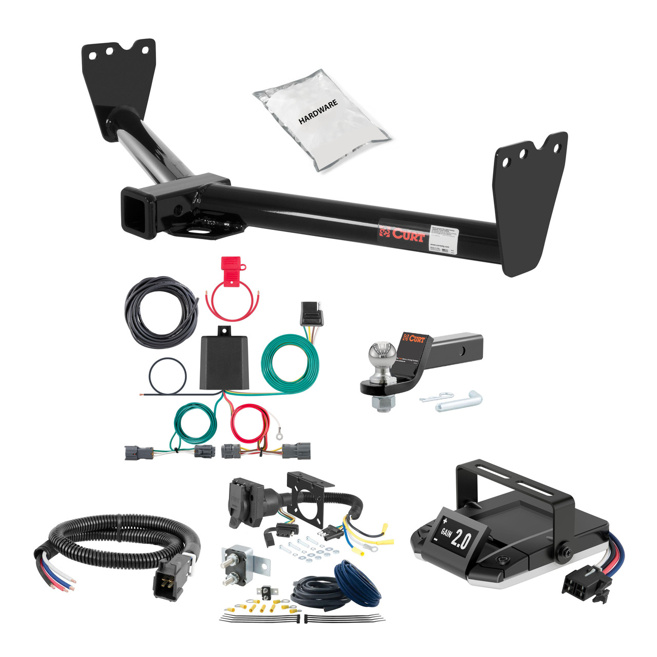 11-13 KIA Sorento 2 CURT Trailer Hitch + Assure Proportional Brake Controller Kit HBCW1626 thumbnail 0