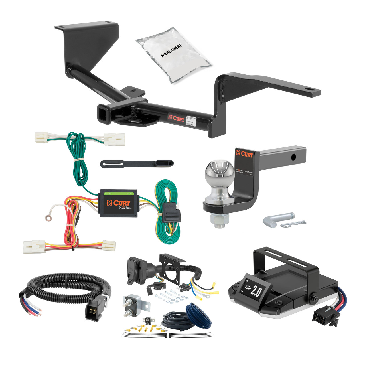 06-10 Hyundai HYUNDAI 2 CURT Trailer Hitch + Assure Proportional Brake Controller Kit HBCW1395 thumbnail 0