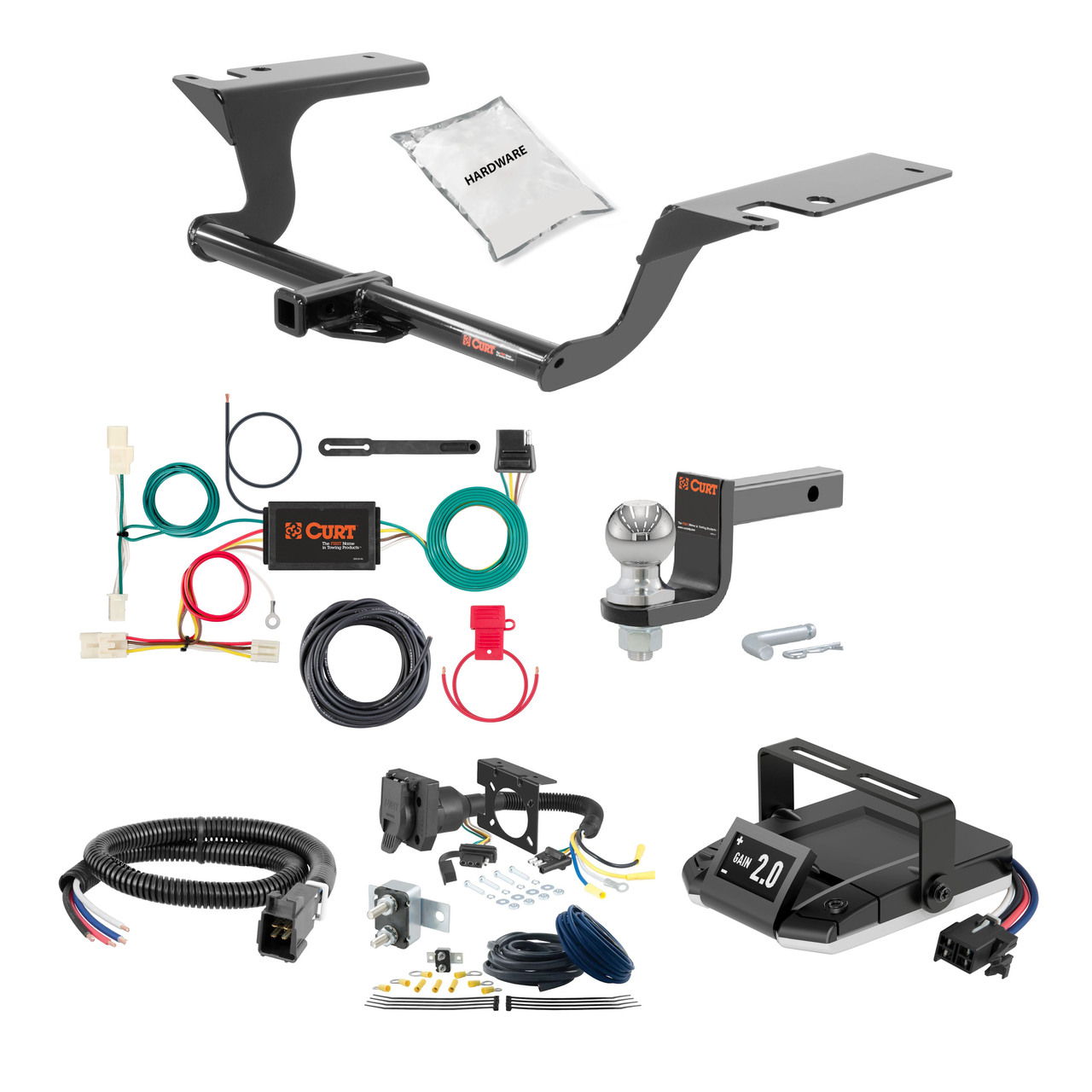 22-24 KIA Niro EV 2 CURT Trailer Hitch + Assure Proportional Brake Controller Kit HBCW1600 thumbnail 0