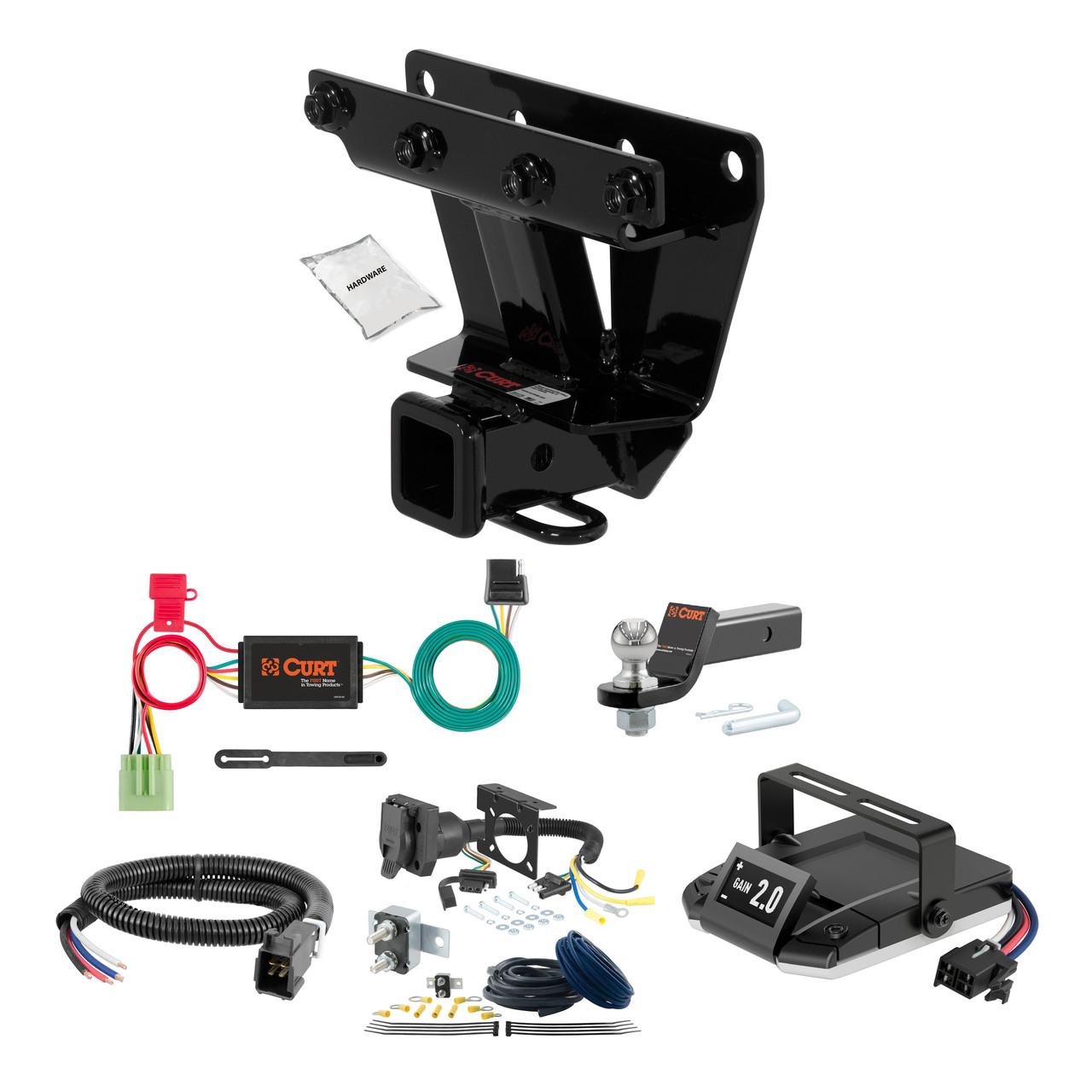 07-10 JEEP Grand Cherokee SRT8 1.25 CURT Trailer Hitch + Assure Proportional Brake Controller Kit HBCW1556 thumbnail 0