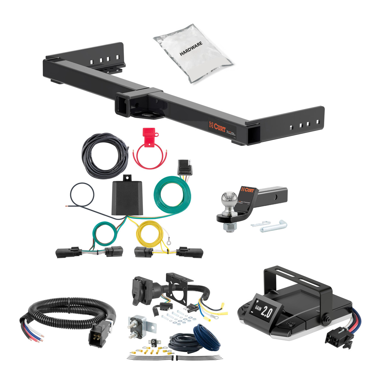 20-24 JEEP Gladiator 2 CURT Trailer Hitch + Assure Proportional Brake Controller Kit HBCW1551 thumbnail 0
