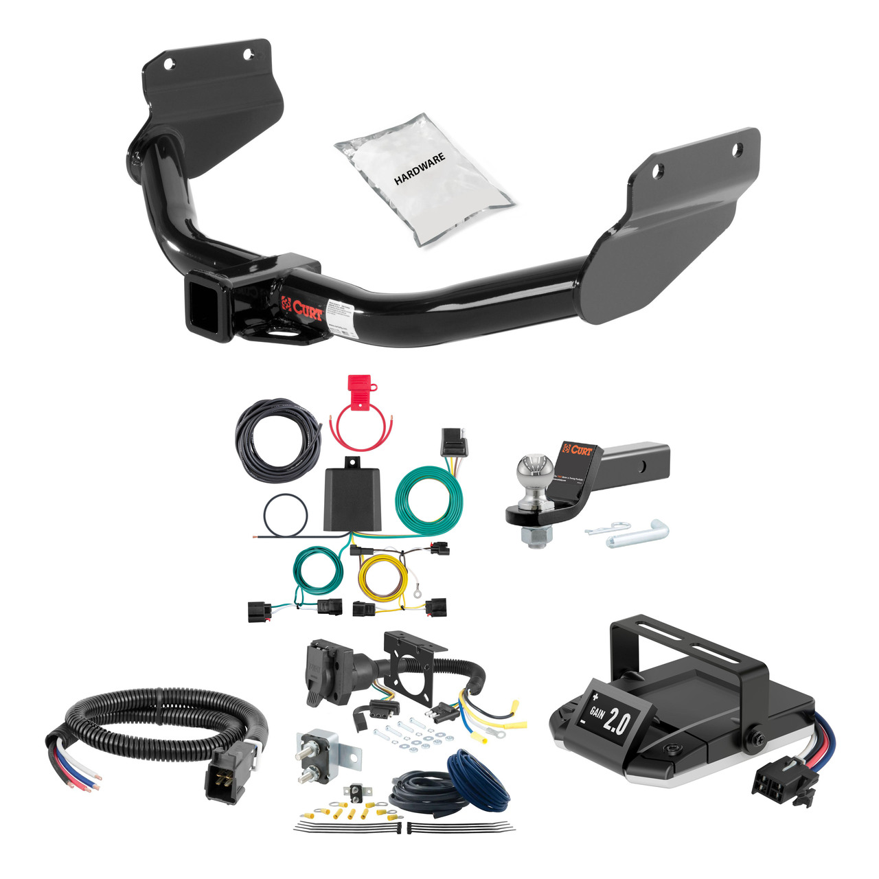21-24 JEEP Grand Cherokee L 2 CURT Trailer Hitch + Assure Proportional Brake Controller Kit HBCW1561 thumbnail 0