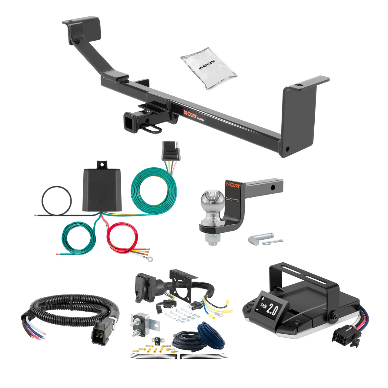 16-22 Chevrolet Spark 1.25 CURT Trailer Hitch + Assure Proportional Brake Controller Kit HBCW579 thumbnail 0