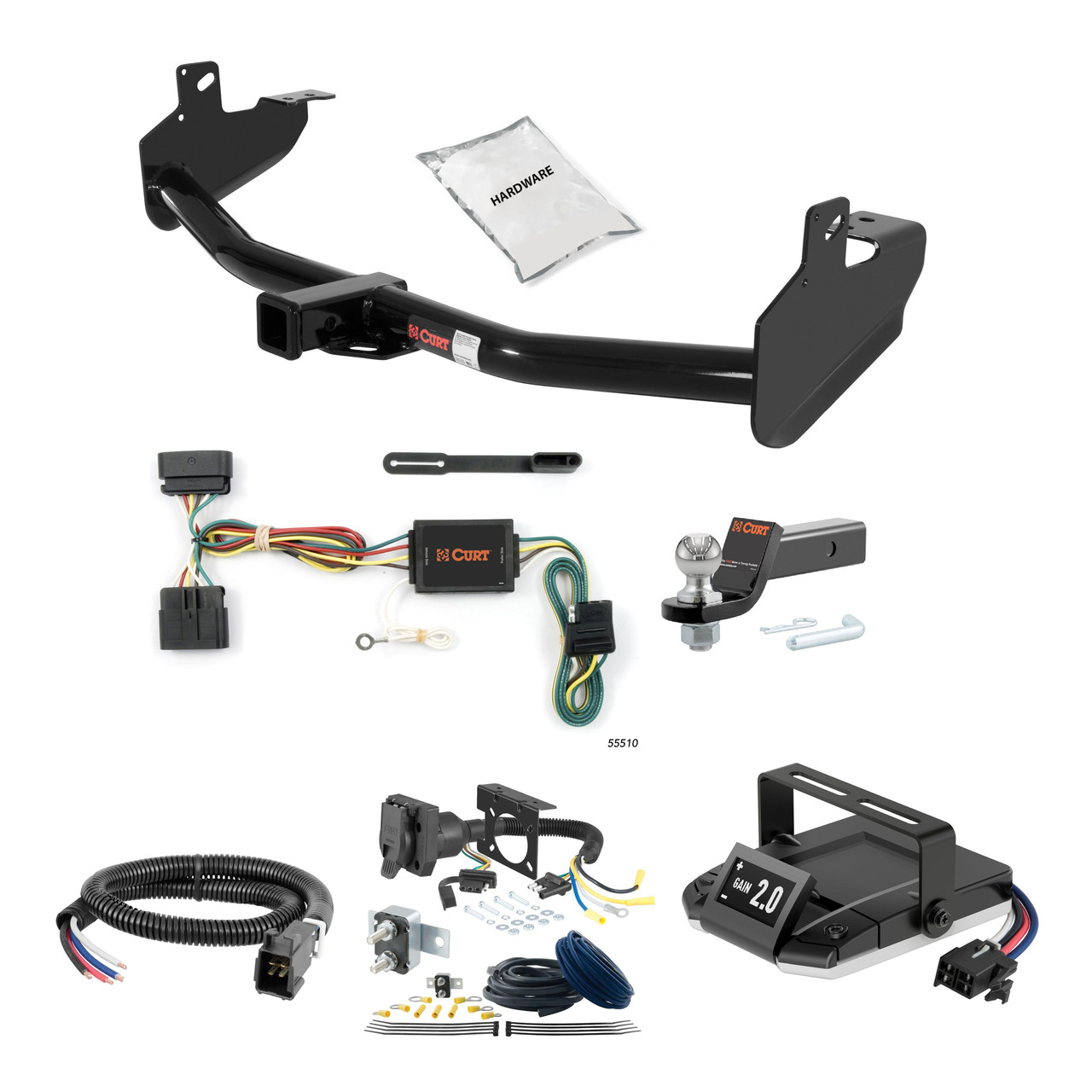 06-06 ISUZU I-350 2 CURT Trailer Hitch + Assure Proportional Brake Controller Kit HBCW1513 thumbnail 0