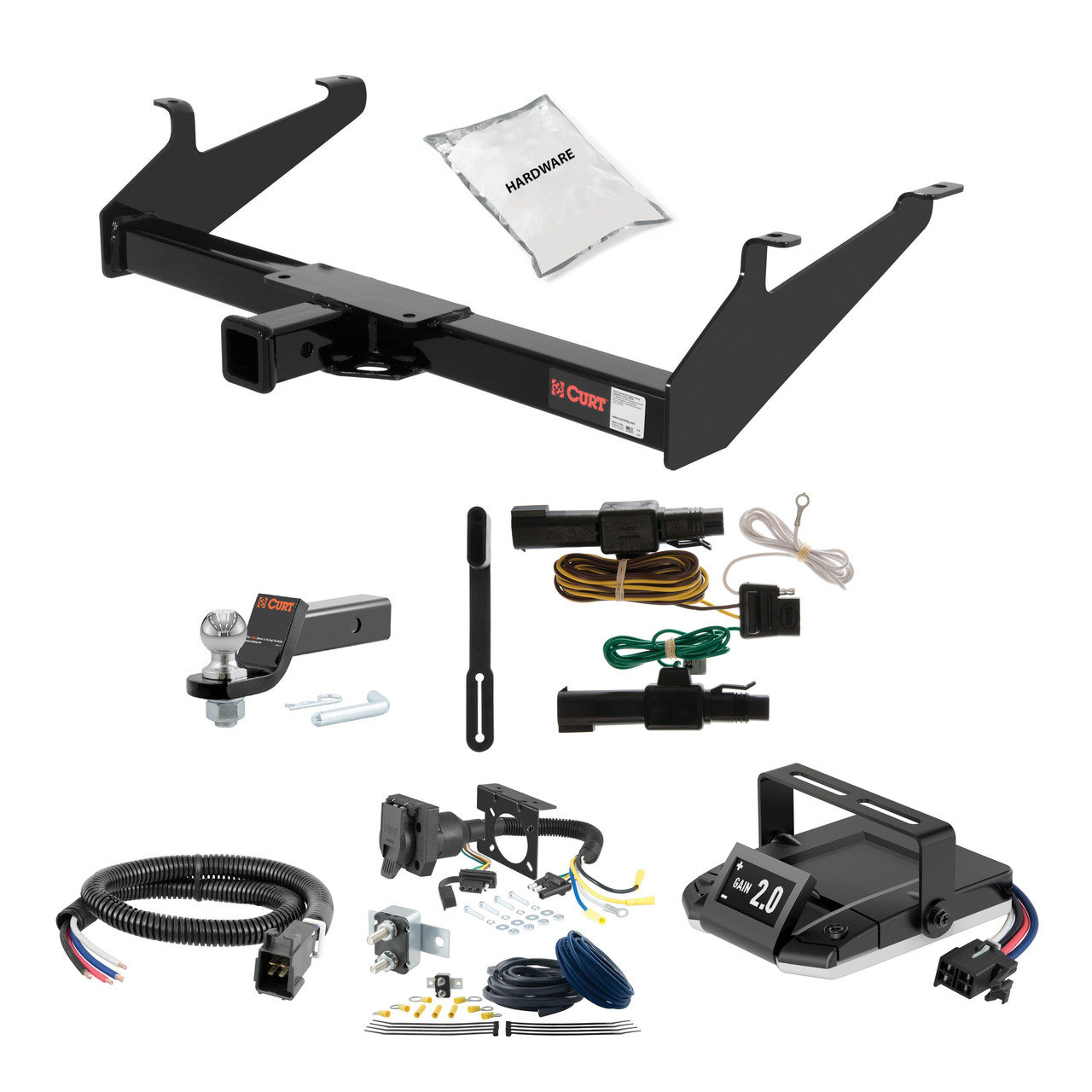 02-02 Dodge Ram 1500  Factory style (built before 11/02) 2 CURT Trailer Hitch + Assure Proportional Brake Controller Kit HBCW720 thumbnail 0