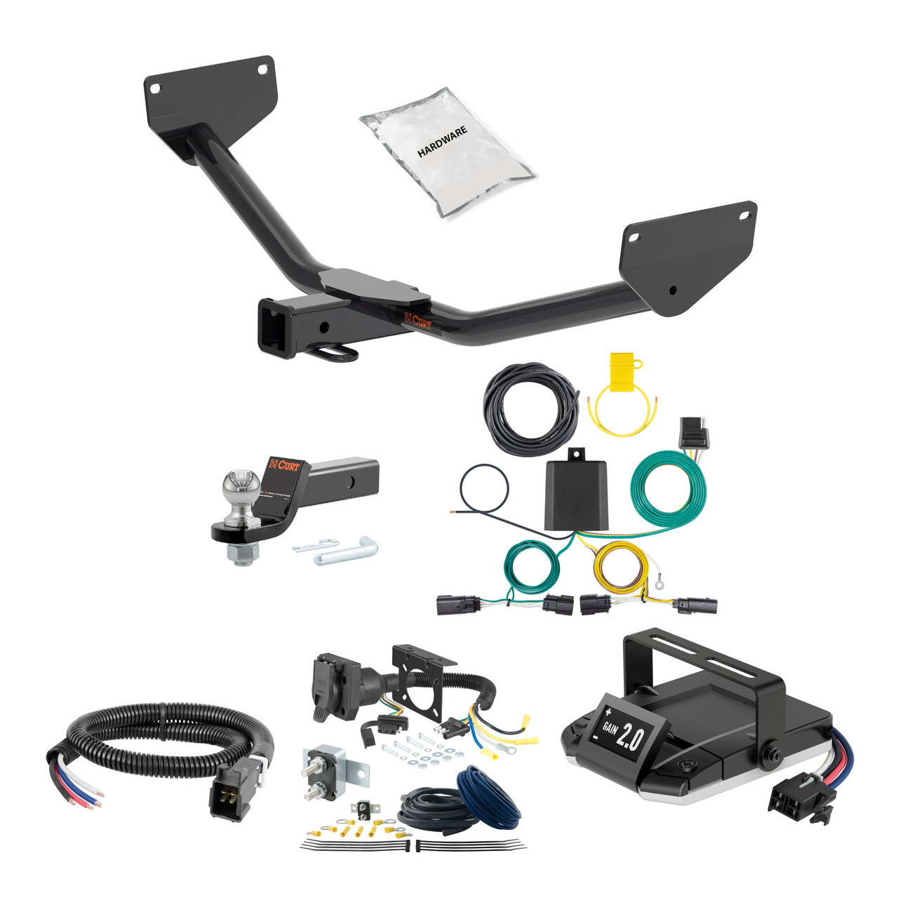 24-24 Chevrolet Traverse Limited 2 CURT Trailer Hitch + Assure Proportional Brake Controller Kit HBCW614 thumbnail 0