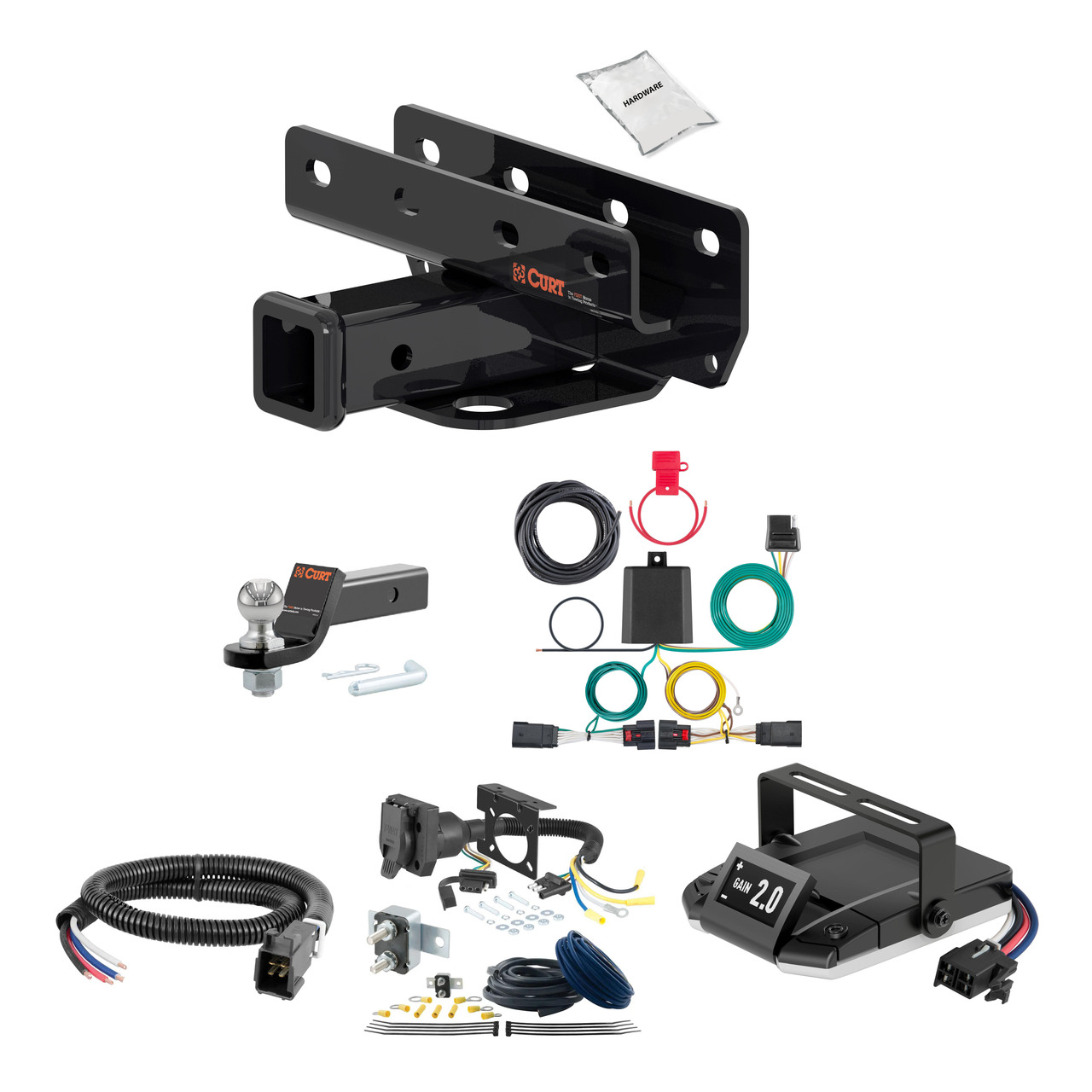 15-15 JEEP Renegade Excluding 4WD 1.25 CURT Trailer Hitch + Assure Proportional Brake Controller Kit HBCW1573 thumbnail 0