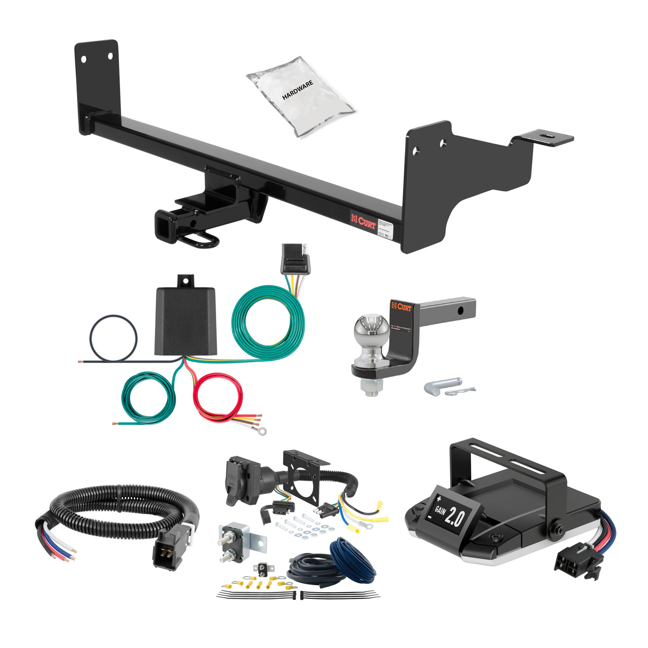 08-10 Dodge Avenger 1.25 CURT Trailer Hitch + Assure Proportional Brake Controller Kit HBCW662 thumbnail 0