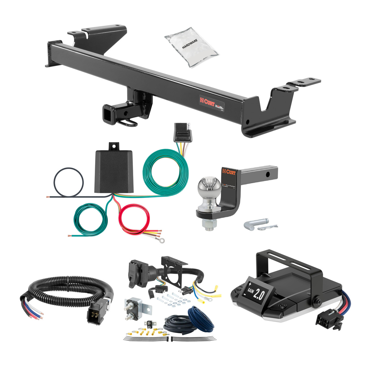 07-24 Chevrolet Silverado 3500 HD Cab & chassis 2.5 CURT Trailer Hitch + Assure Proportional Brake Controller Kit HBCW578 thumbnail 0