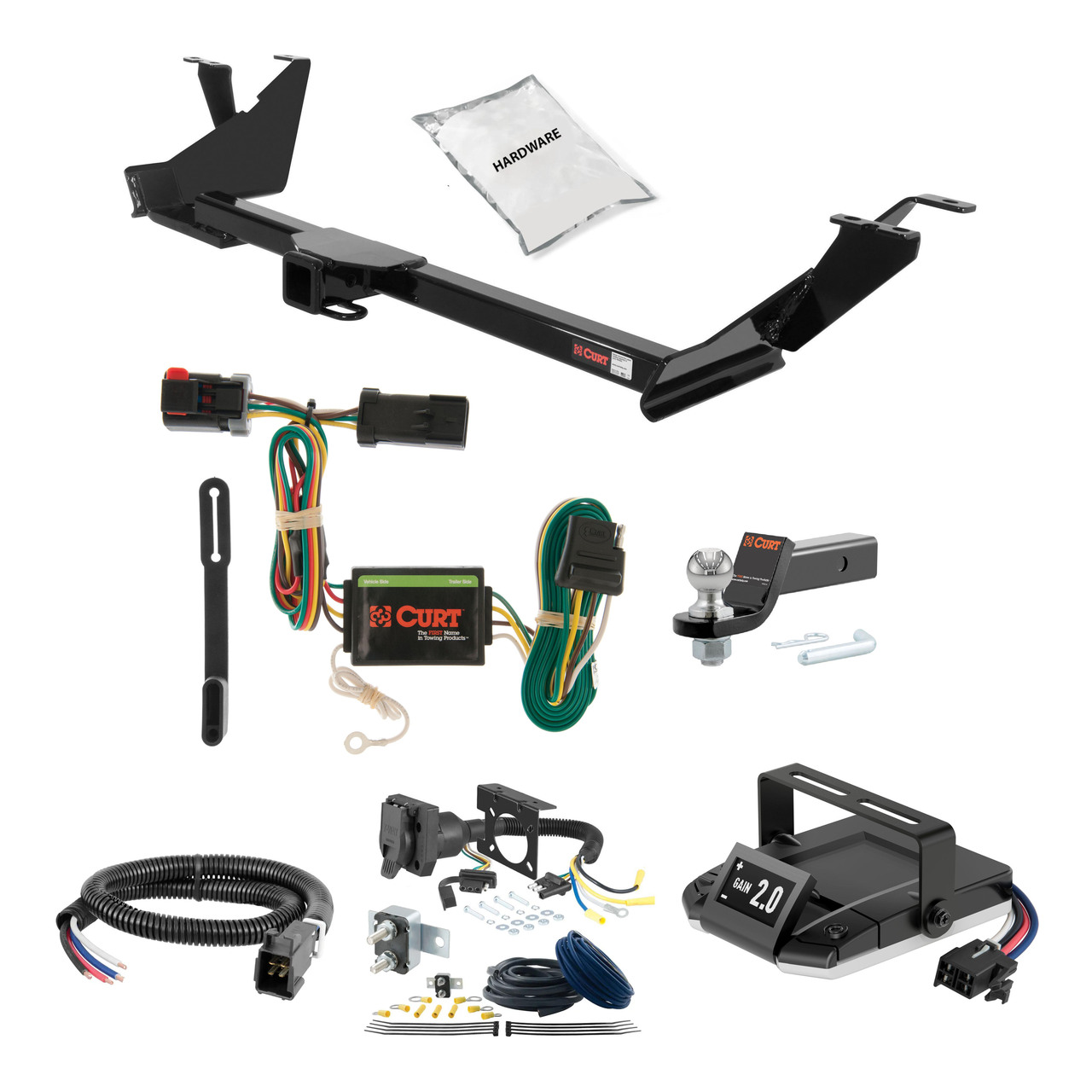 04-07 Chrysler Town & Country With Stow 'n Go 1.25 CURT Trailer Hitch + Assure Proportional Brake Controller Kit HBCW650 thumbnail 0
