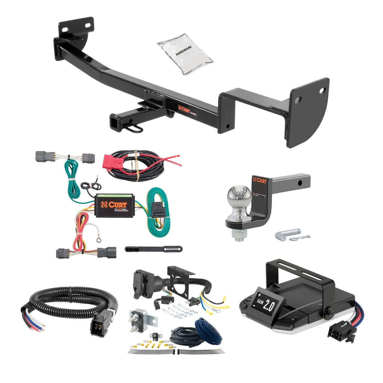 20-24 KIA Soul Excluding center exhaust 1.25 CURT Trailer Hitch + Assure Proportional Brake Controller Kit HBCW1630 thumbnail 0