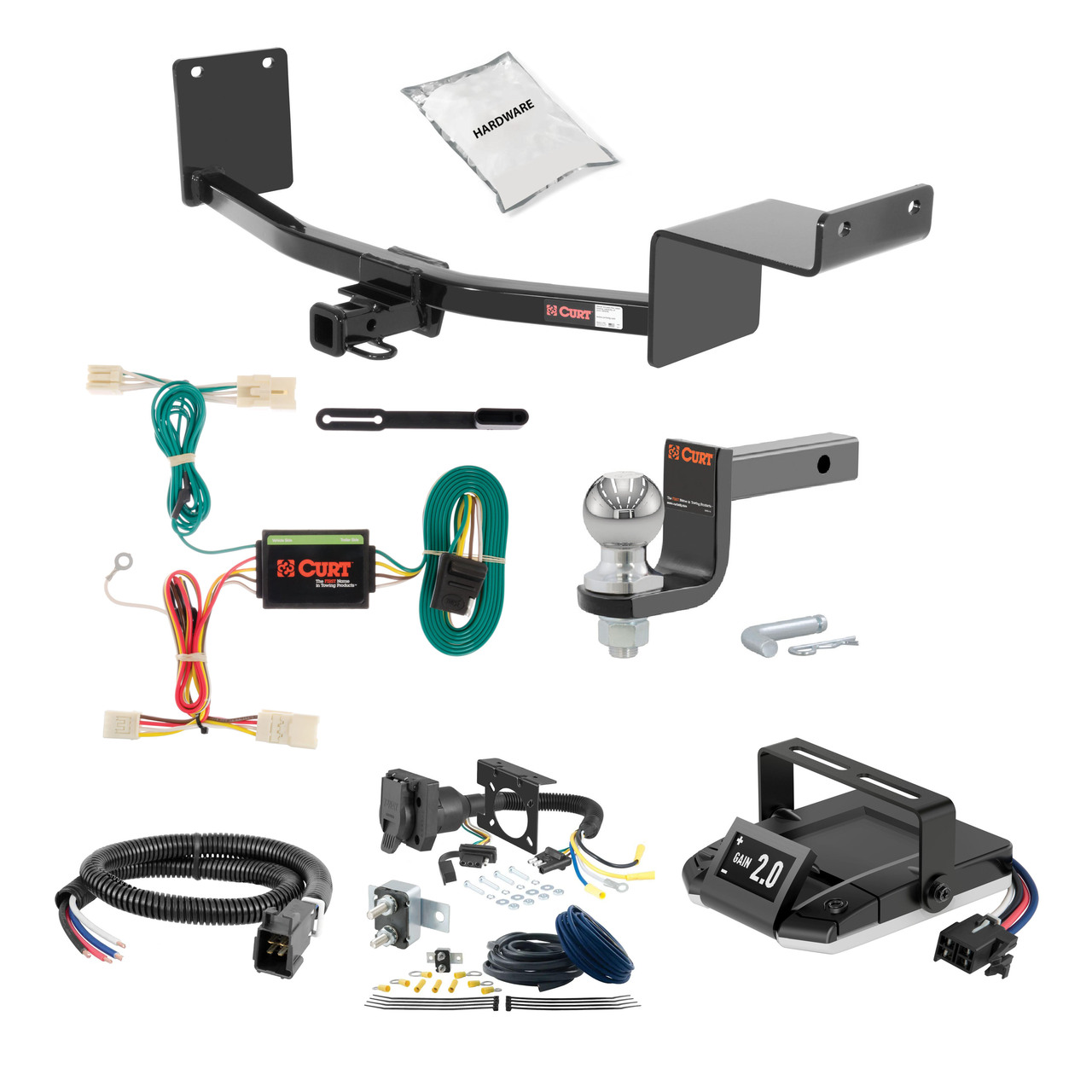 12-17 KIA Rio Sedan 1.25 CURT Trailer Hitch + Assure Proportional Brake Controller Kit HBCW1607 thumbnail 0