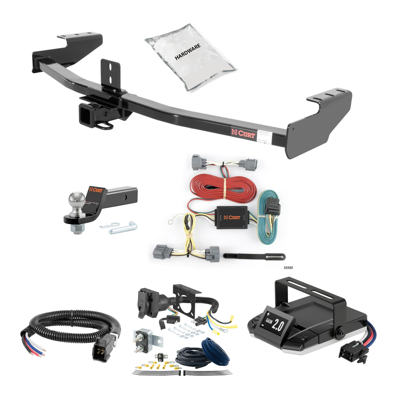 06-14 HONDA Ridgeline 2 CURT Trailer Hitch + Assure Proportional Brake Controller Kit HBCW1390 thumbnail 0