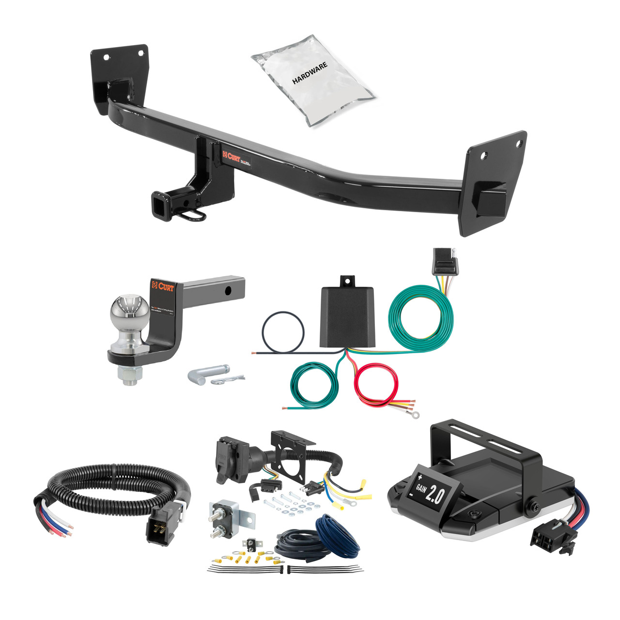 02-05 KIA Rio Wagon 1.25 CURT Trailer Hitch + Assure Proportional Brake Controller Kit HBCW1610 thumbnail 0