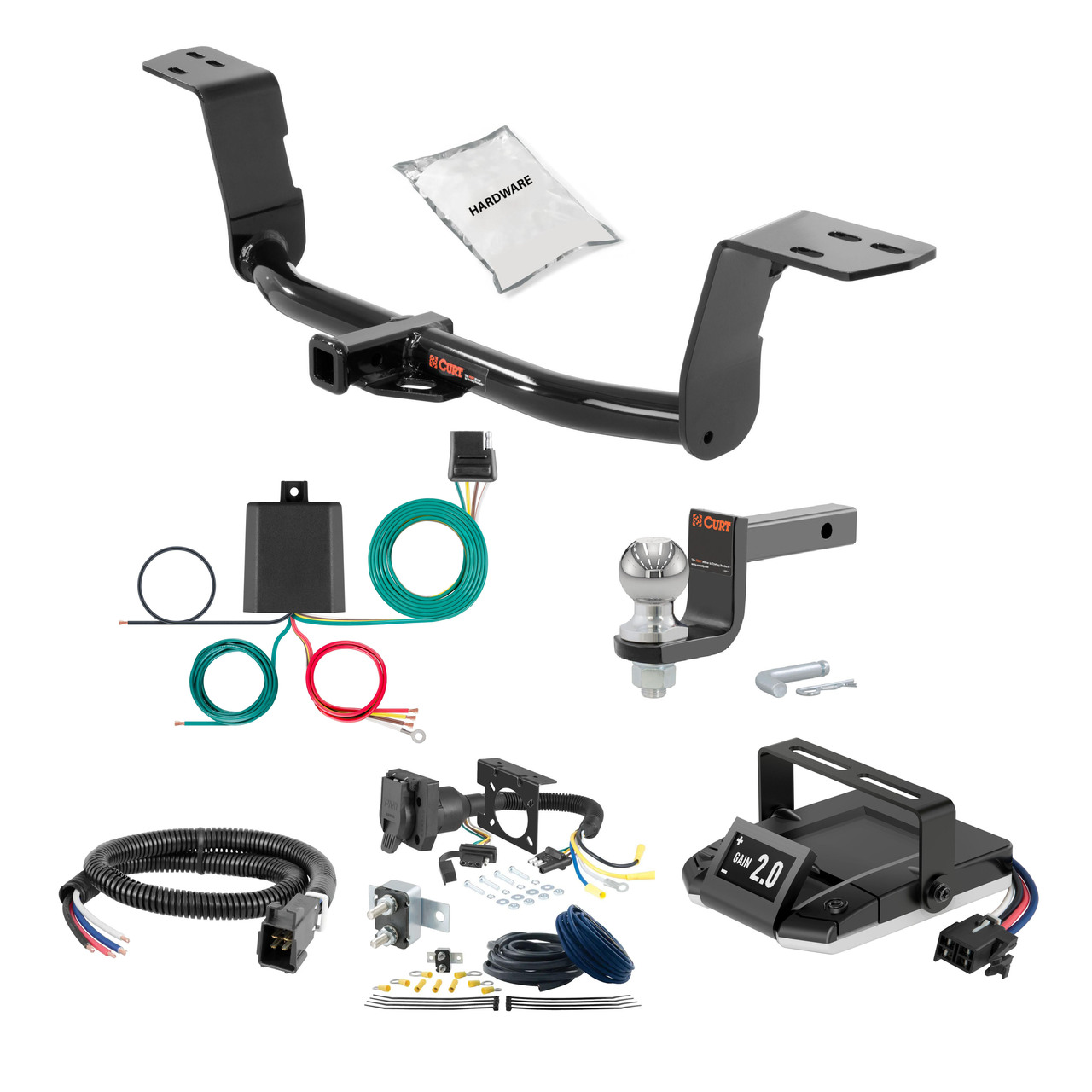 06-13 Lexus IS250 Sedan 1.25 CURT Trailer Hitch + Assure Proportional Brake Controller Kit HBCW1675 thumbnail 0