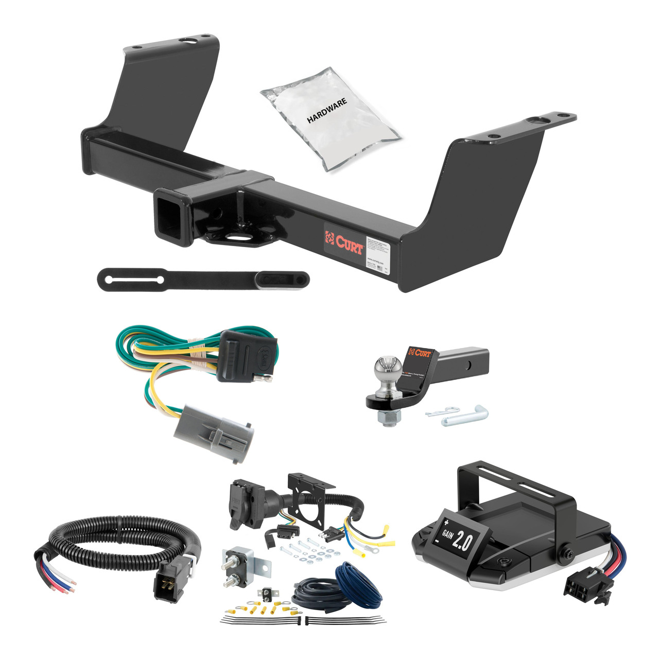 01-09 Mazda B2300 01-05 models are no drill 1.25 CURT Trailer Hitch + Assure Proportional Brake Controller Kit HBCW1778 thumbnail 0