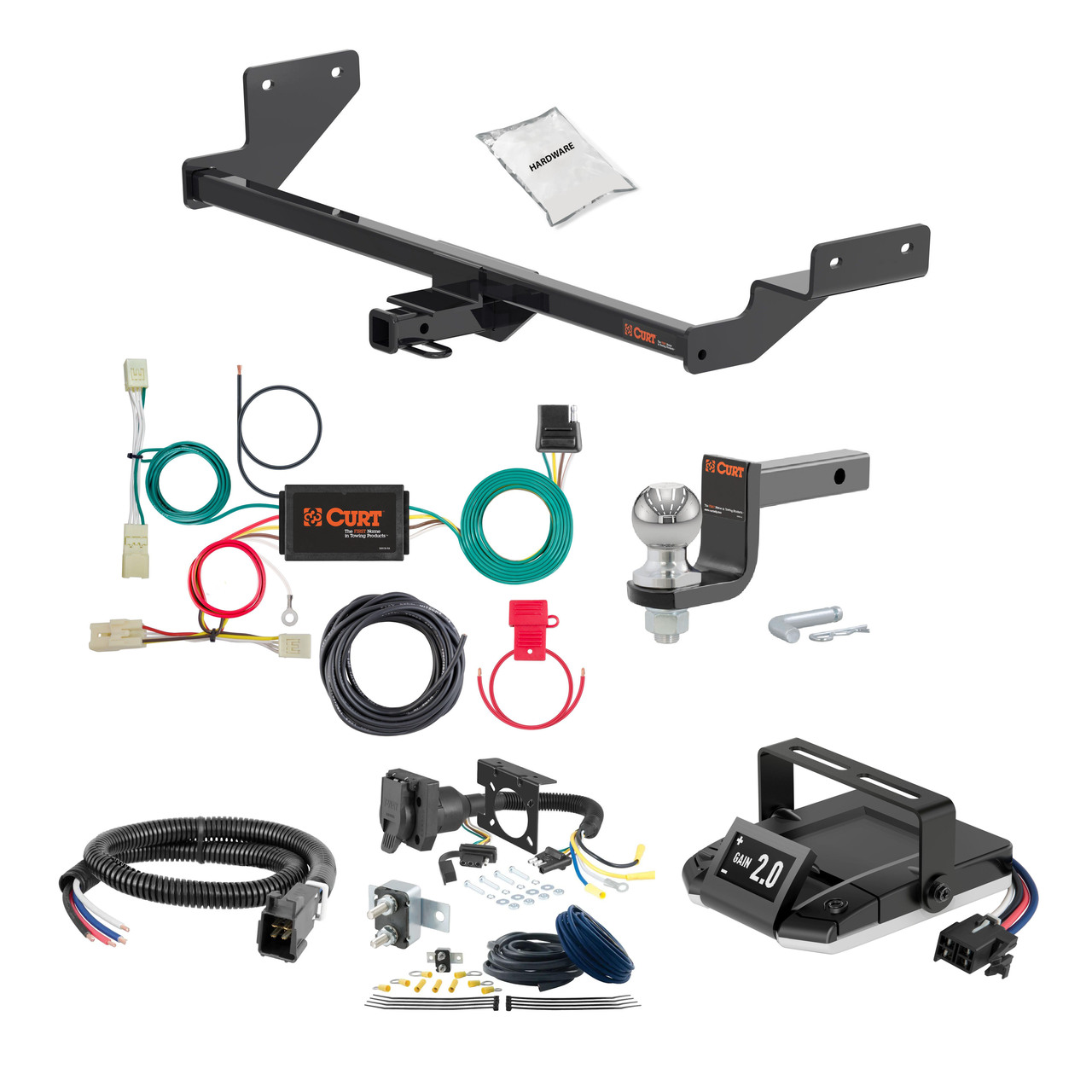 20-24 KIA Forte Sedan, excluding GT 1.25 CURT Trailer Hitch + Assure Proportional Brake Controller Kit HBCW1589 thumbnail 0
